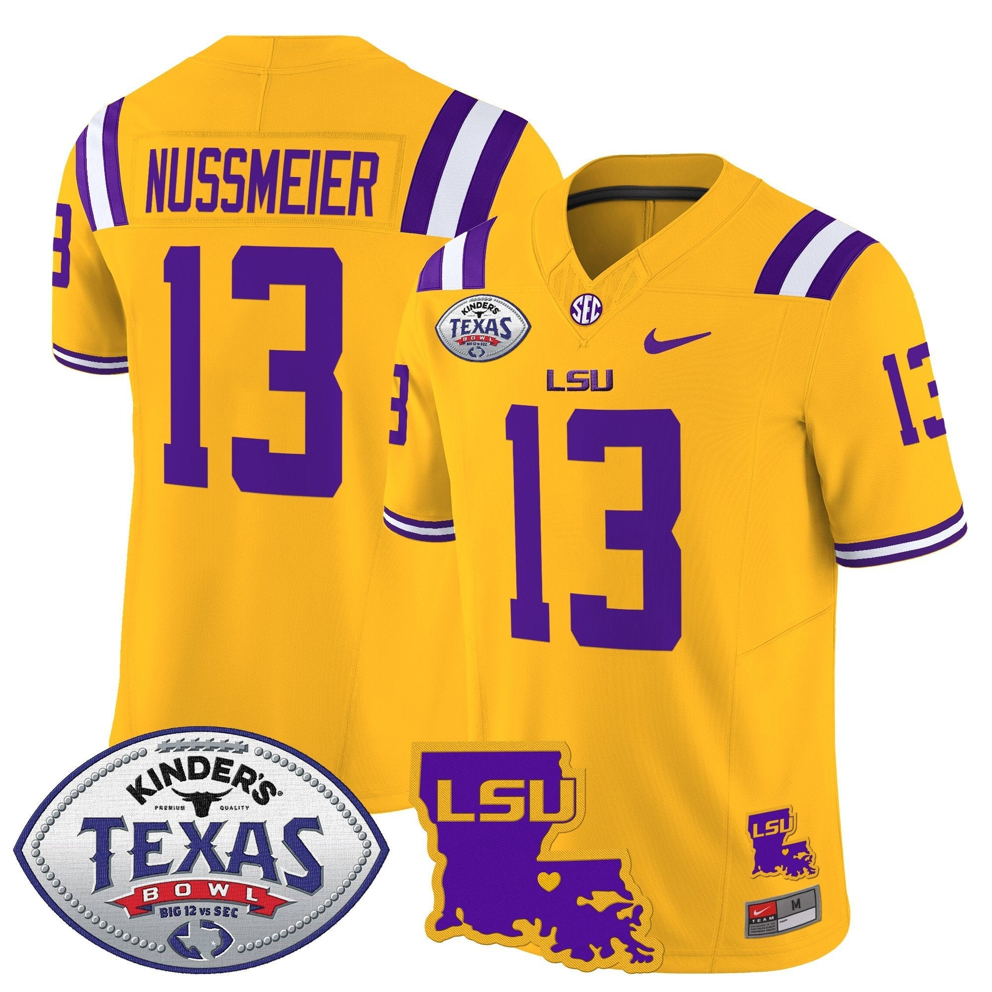 Men LSU Tigers 2024 Texas Bowl Patch Vapor Limited Jersey - All Stitched