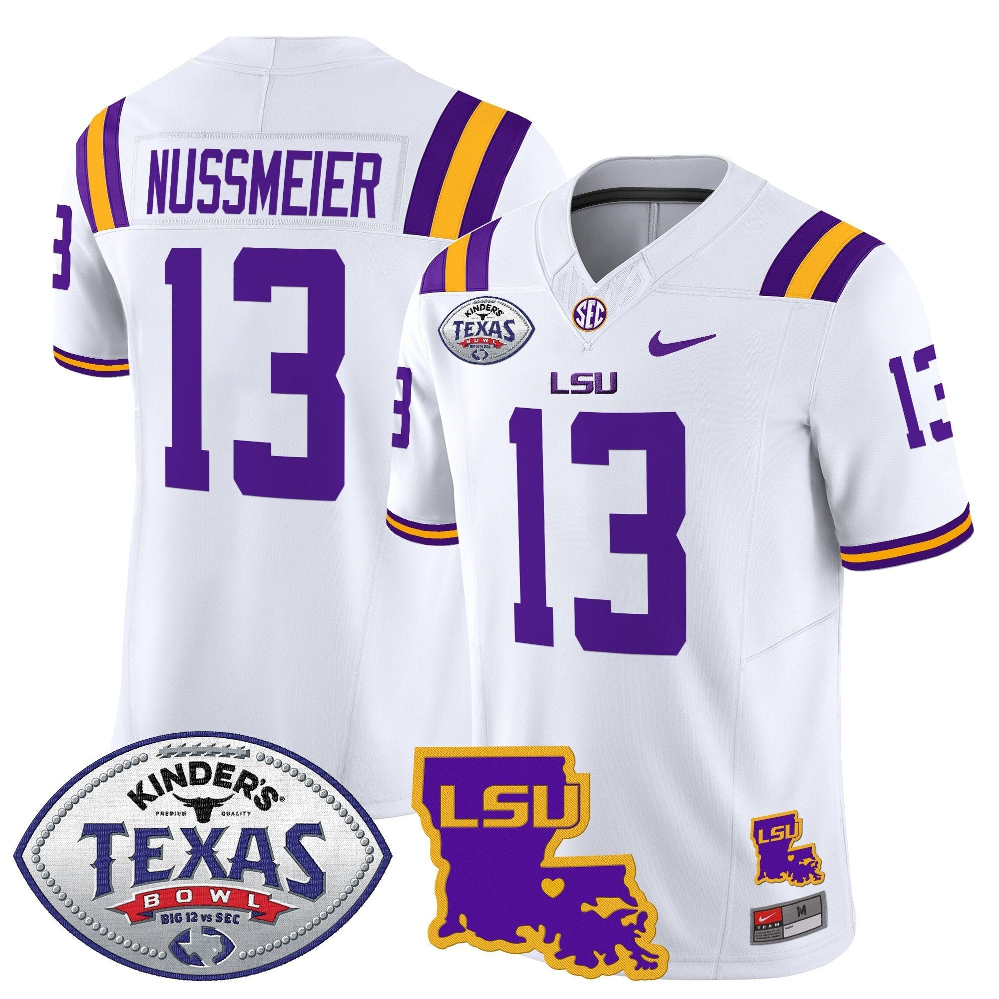 Men LSU Tigers 2024 Texas Bowl Patch Vapor Limited Jersey - All Stitched