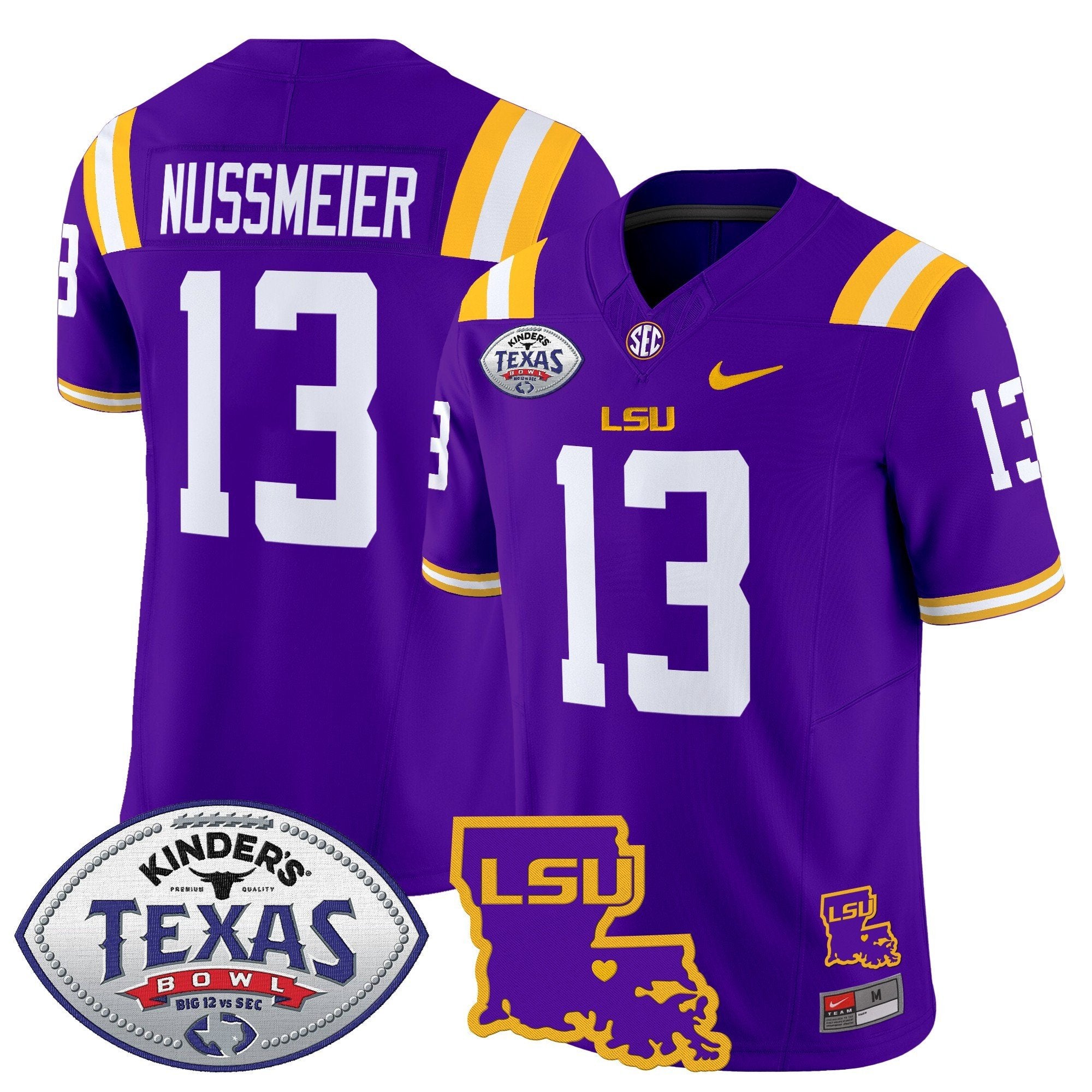 Men LSU Tigers 2024 Texas Bowl Patch Vapor Limited Jersey - All Stitched