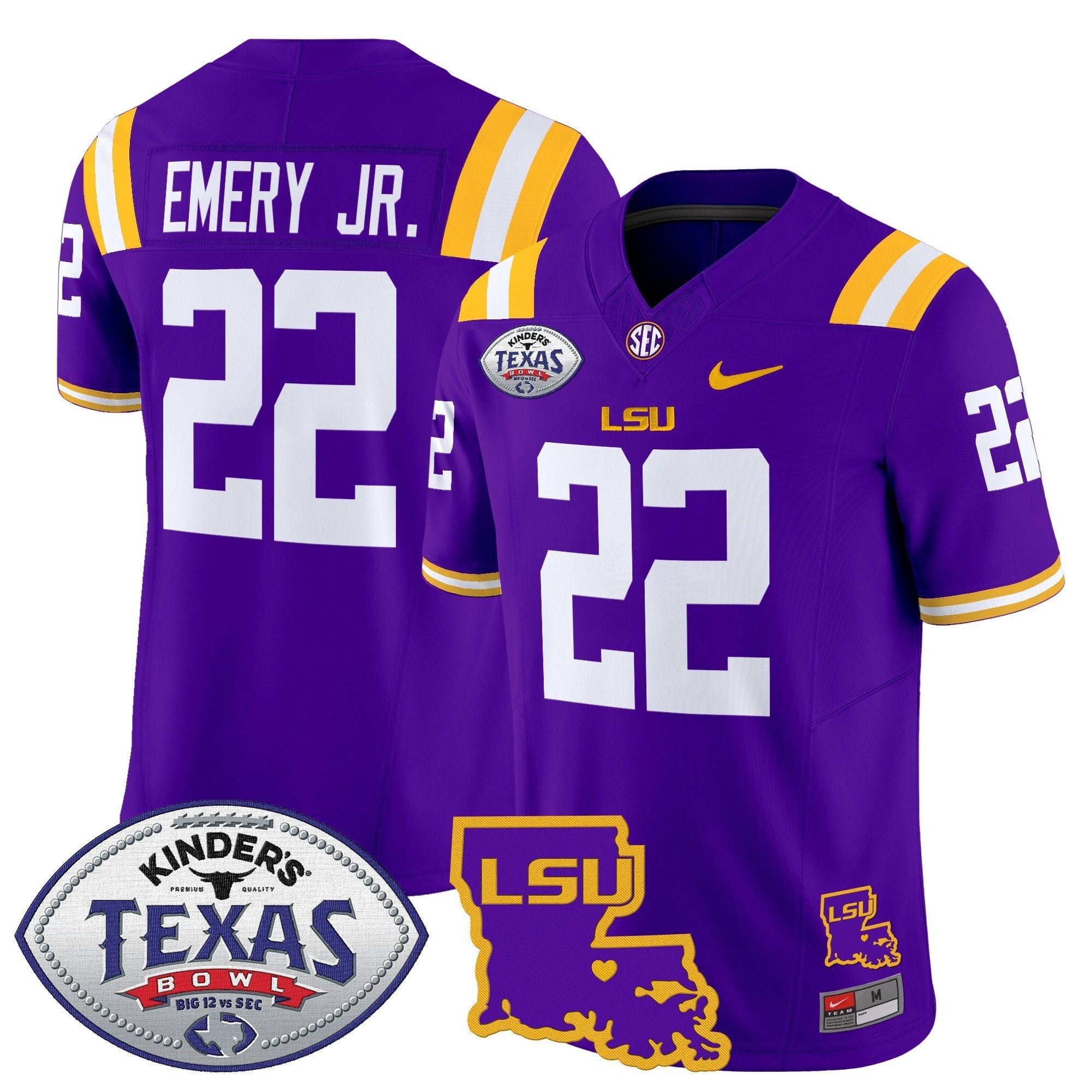 Men LSU Tigers 2024 Texas Bowl Patch Vapor Limited Jersey - All Stitched
