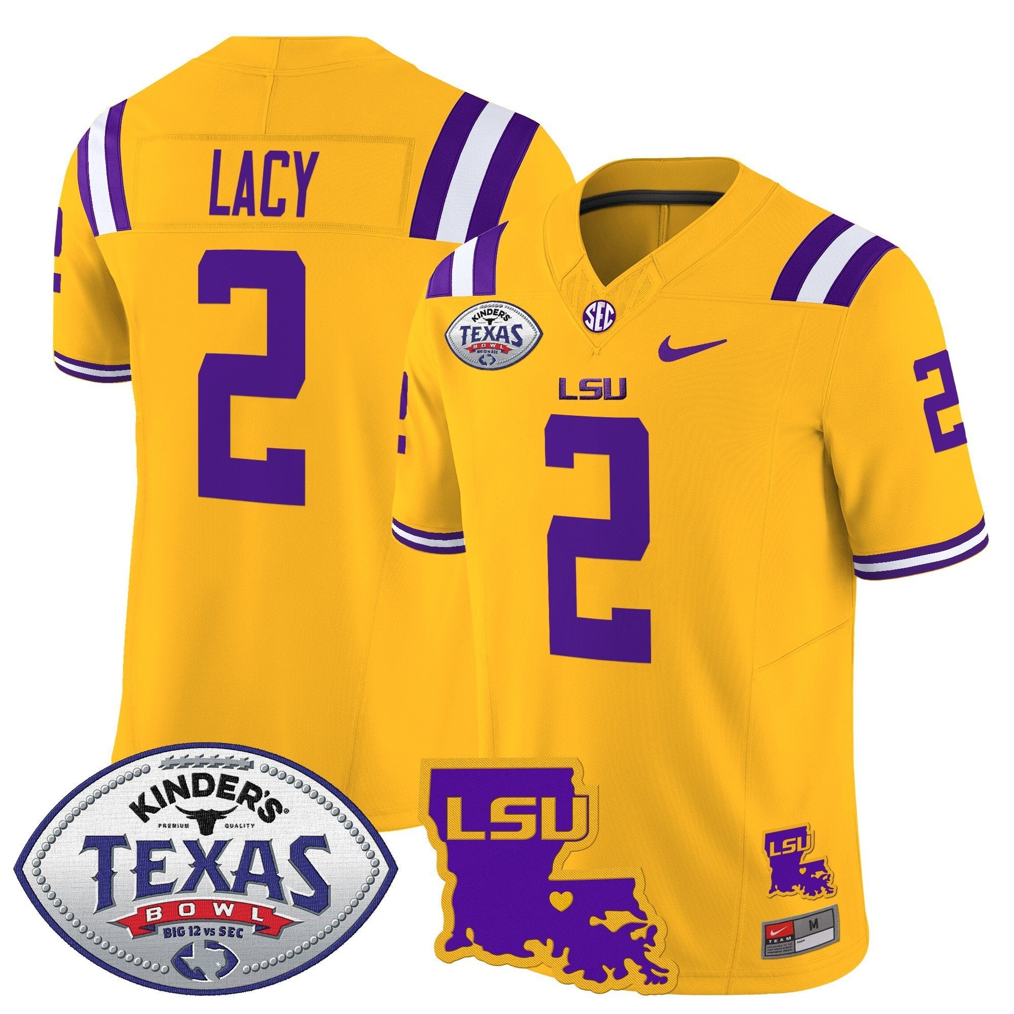 Men LSU Tigers 2024 Texas Bowl Patch Vapor Limited Jersey - All Stitched