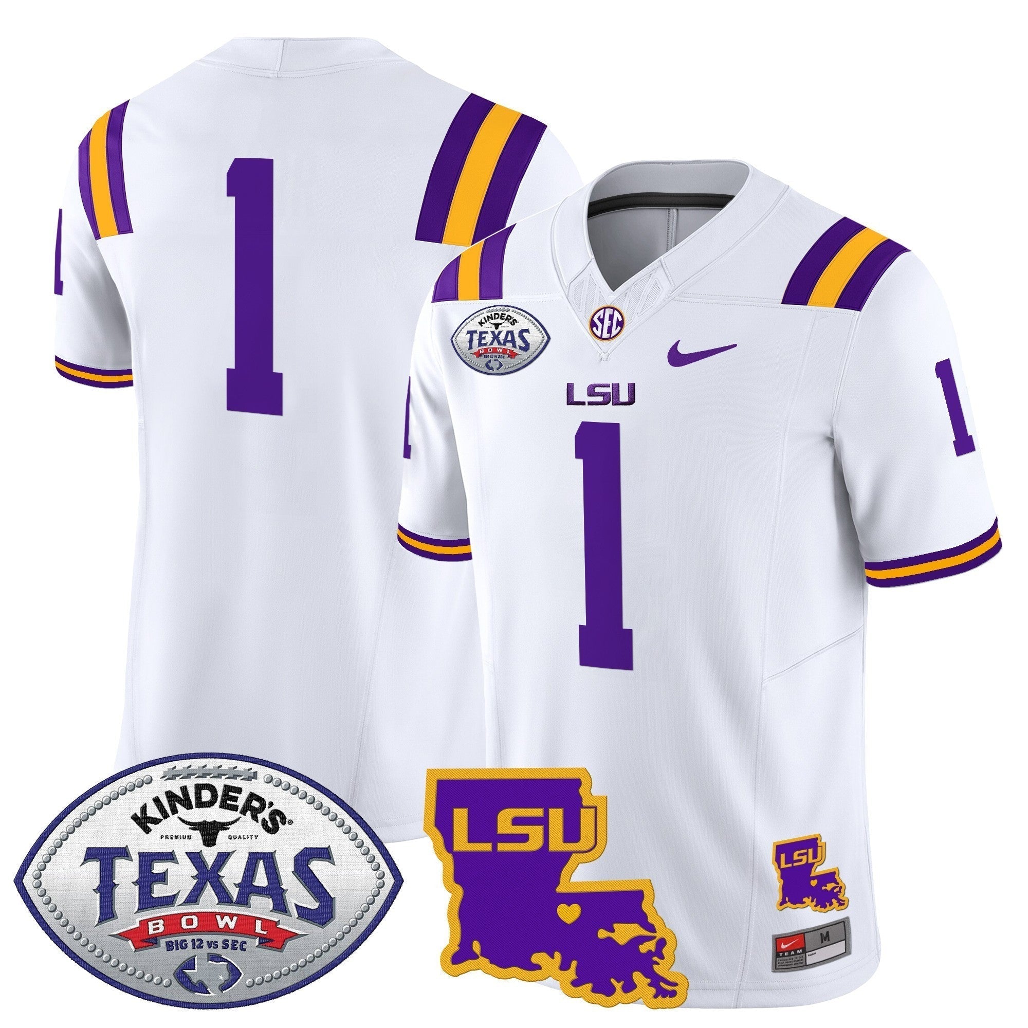 Men LSU Tigers 2024 Texas Bowl Patch Vapor Limited Jersey - All Stitched