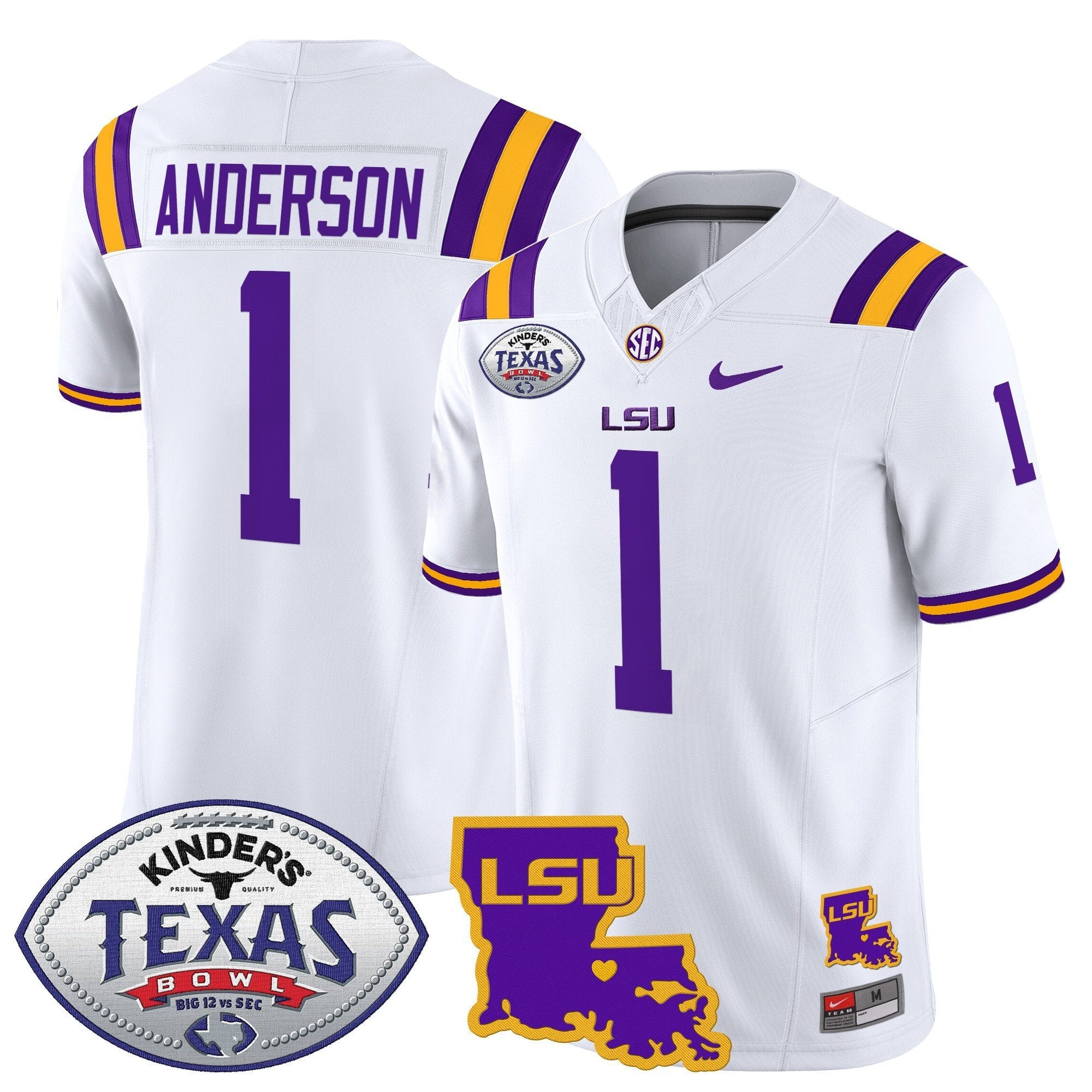 Men LSU Tigers 2024 Texas Bowl Patch Vapor Limited Jersey - All Stitched
