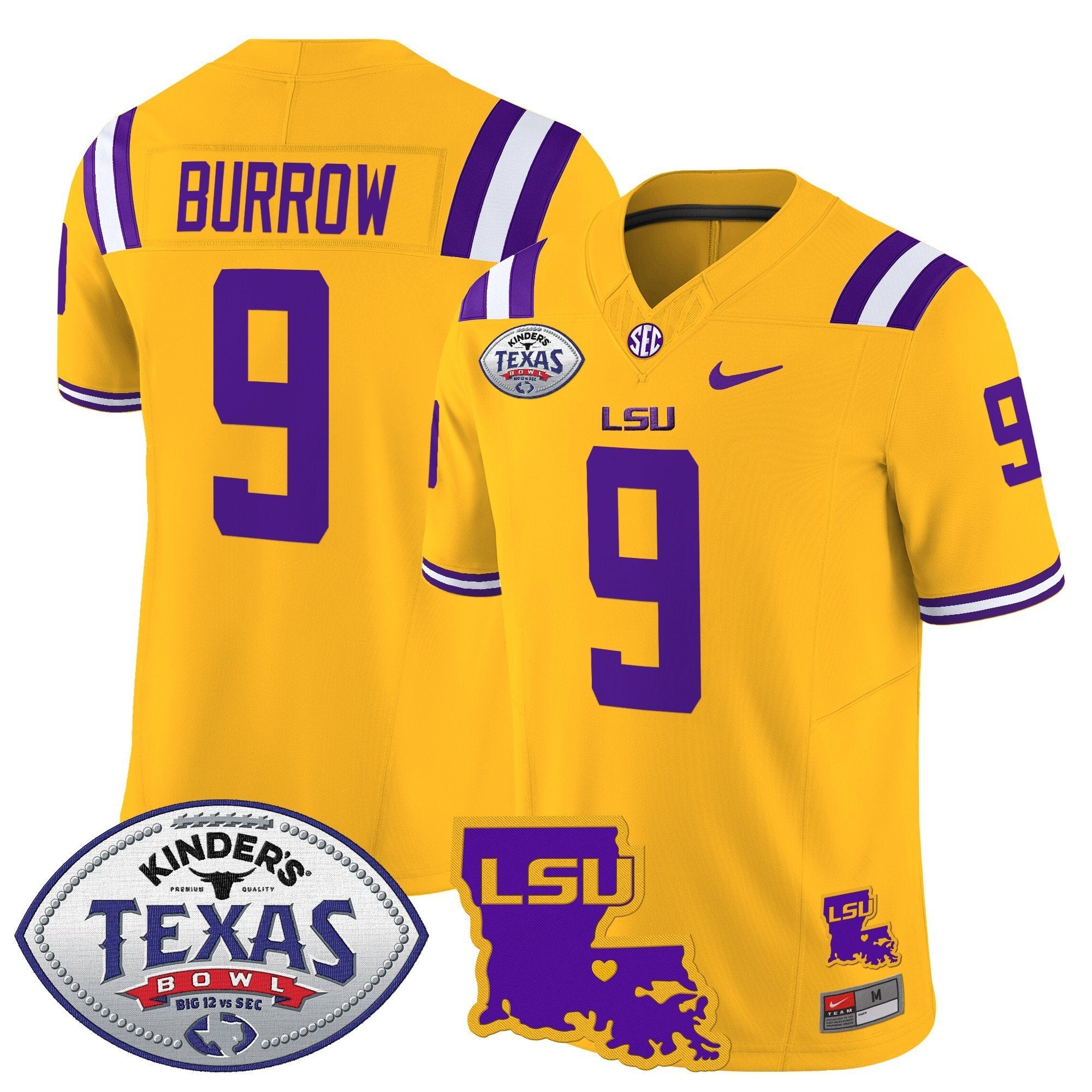 Men LSU Tigers 2024 Texas Bowl Patch Vapor Limited Jersey - All Stitched