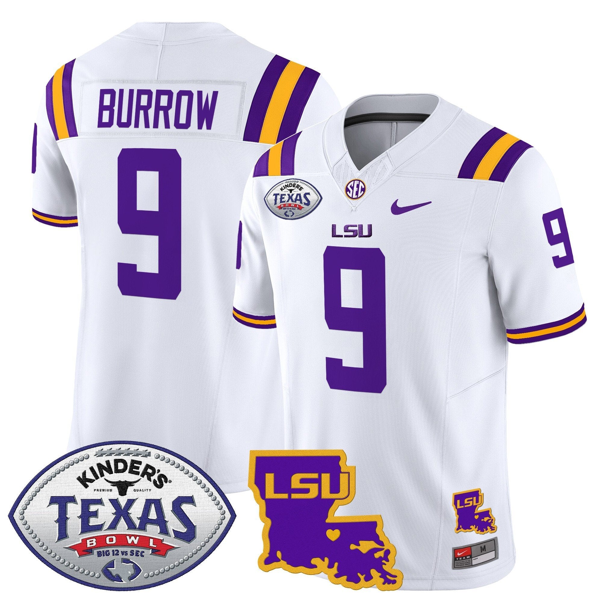 Men LSU Tigers 2024 Texas Bowl Patch Vapor Limited Jersey - All Stitched