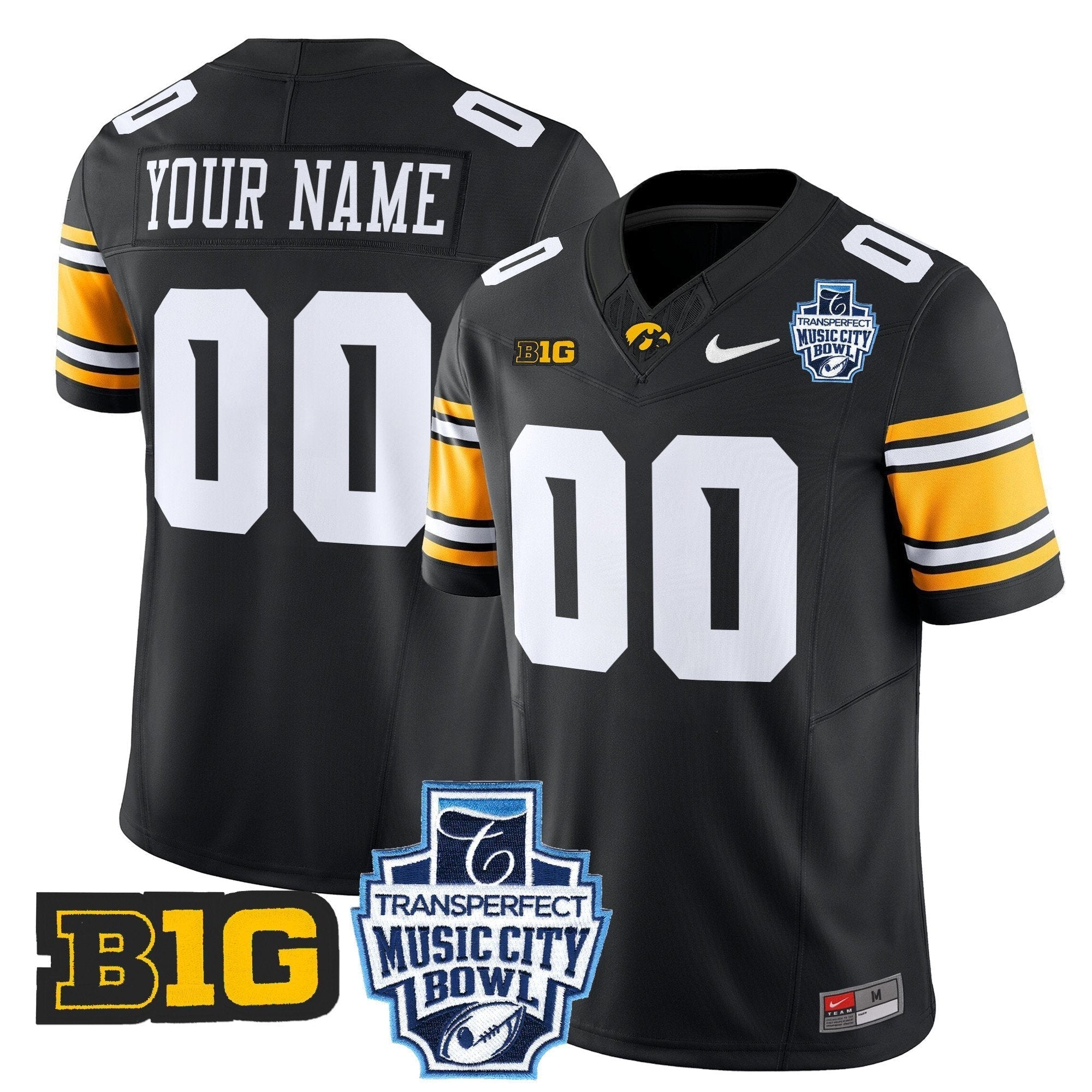 Custom Iowa Hawkeyes 2024 Music City Bowl Vapor Limited Jersey - All Stitched
