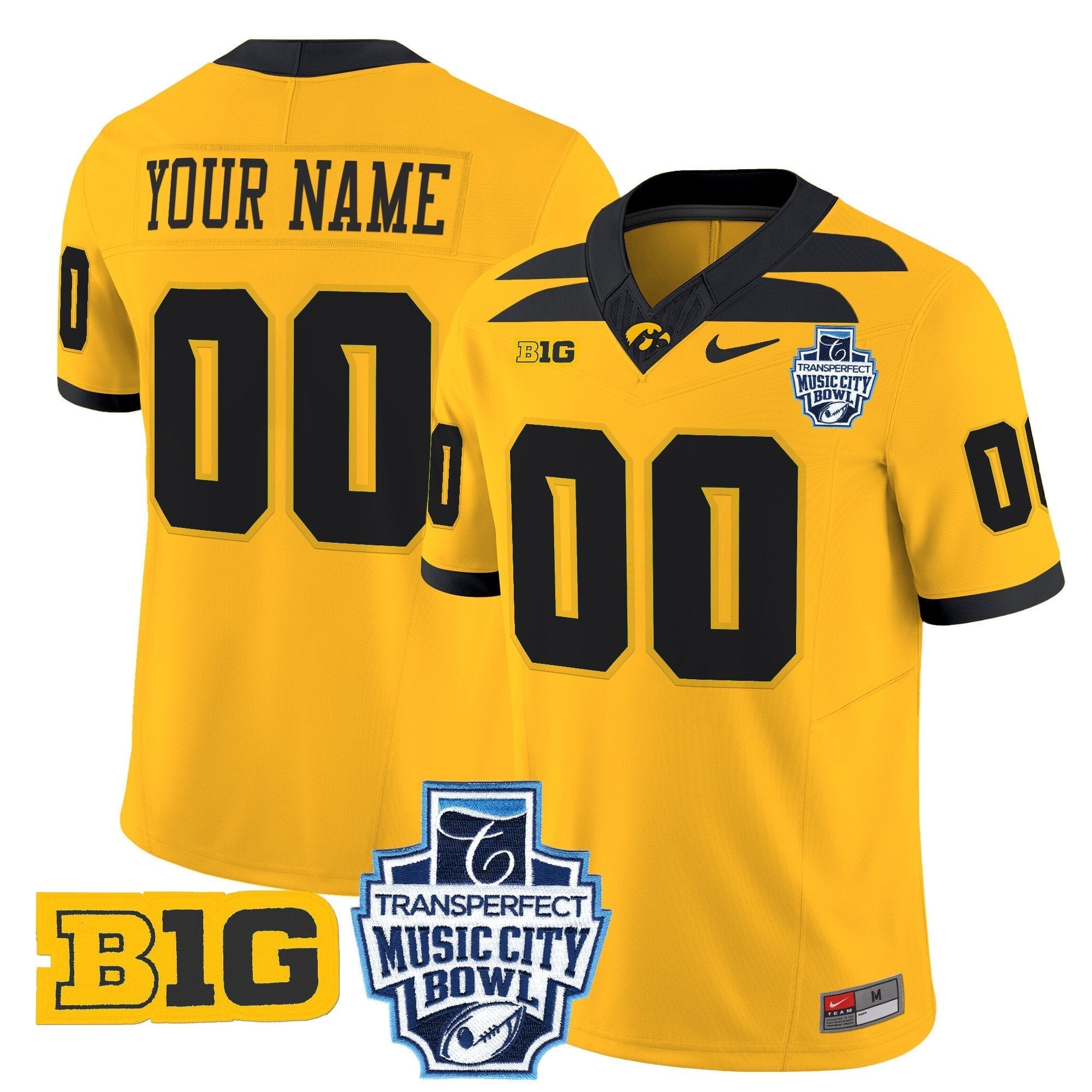 Custom Iowa Hawkeyes 2024 Music City Bowl Vapor Limited Jersey - All Stitched