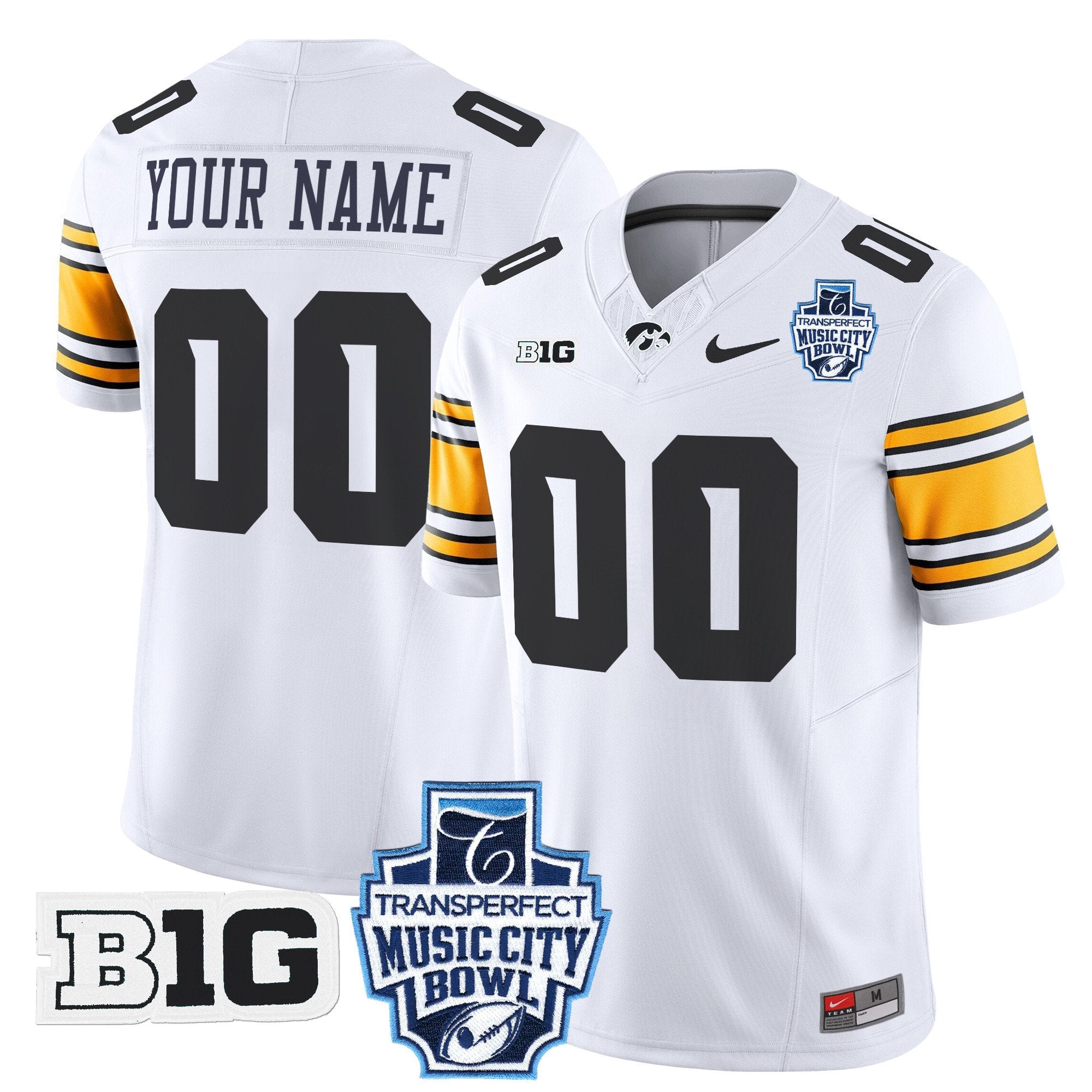 Custom Iowa Hawkeyes 2024 Music City Bowl Vapor Limited Jersey - All Stitched