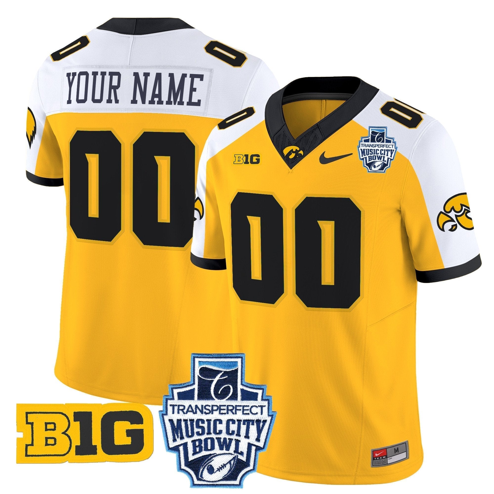 Custom Iowa Hawkeyes 2024 Music City Bowl Vapor Limited Jersey - All Stitched