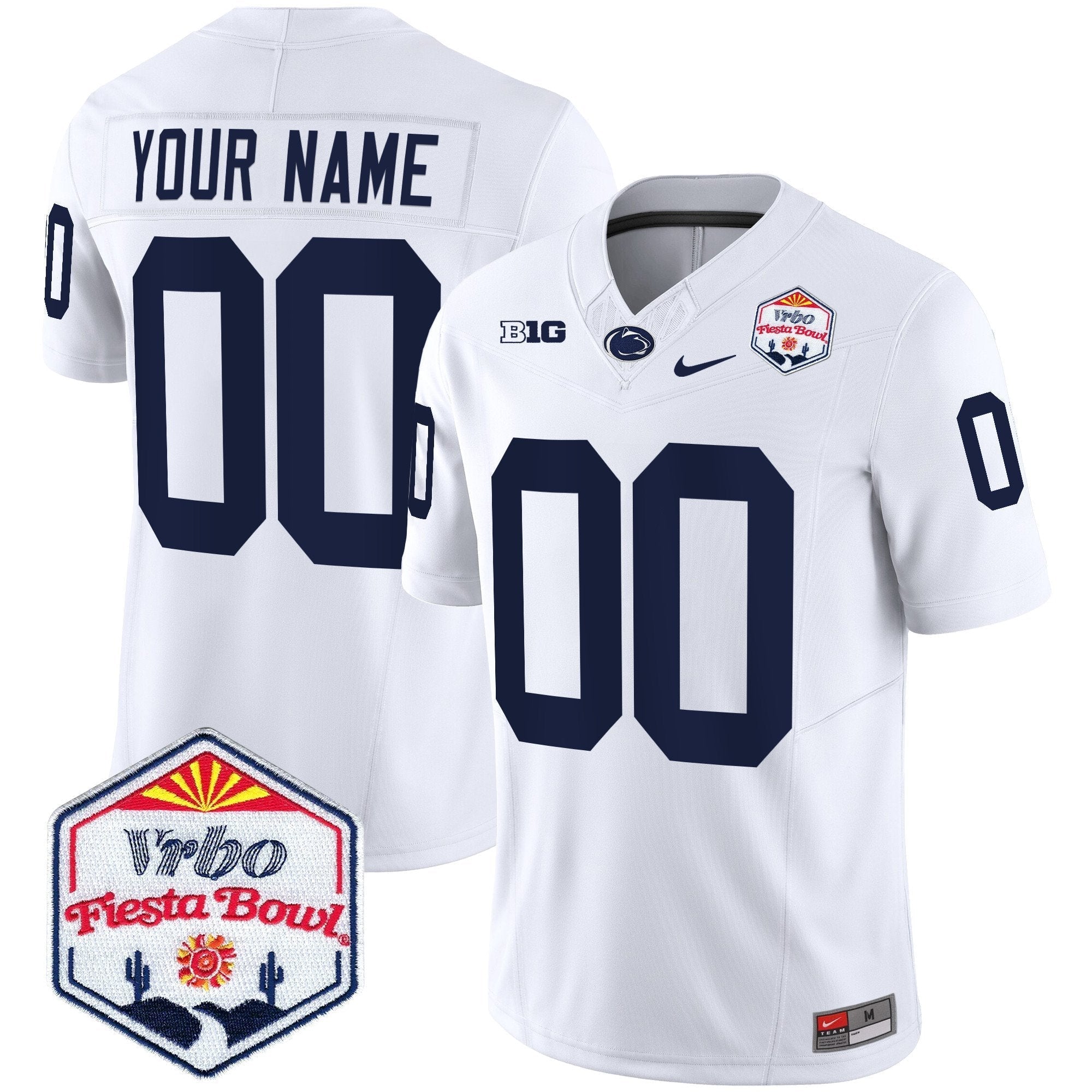 Custom Penn State Nittany Lions 2024 The Fiesta Bowl Patch Vapor Limited Jersey - All Stitched