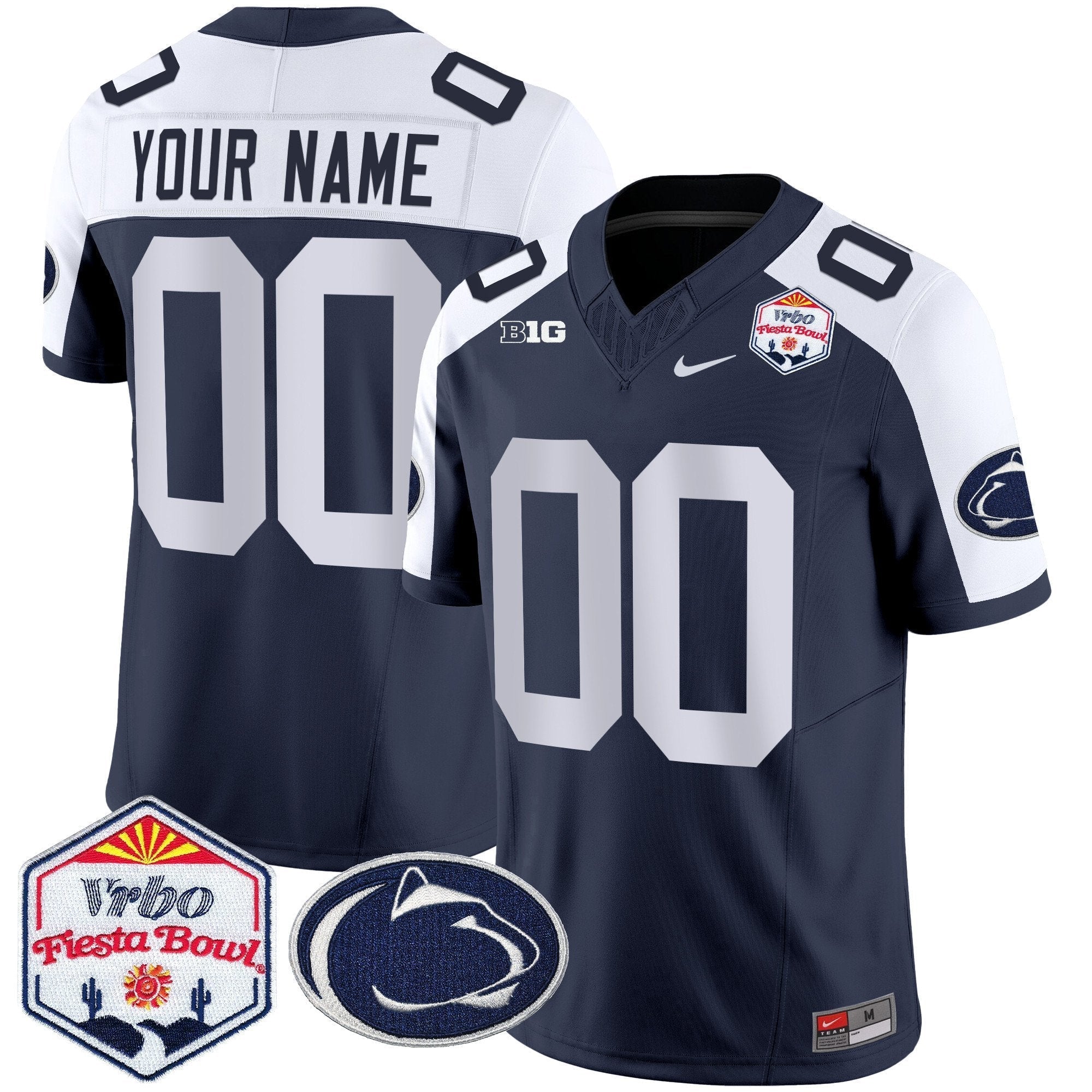 Custom Penn State Nittany Lions 2024 The Fiesta Bowl Patch Vapor Limited Jersey - All Stitched