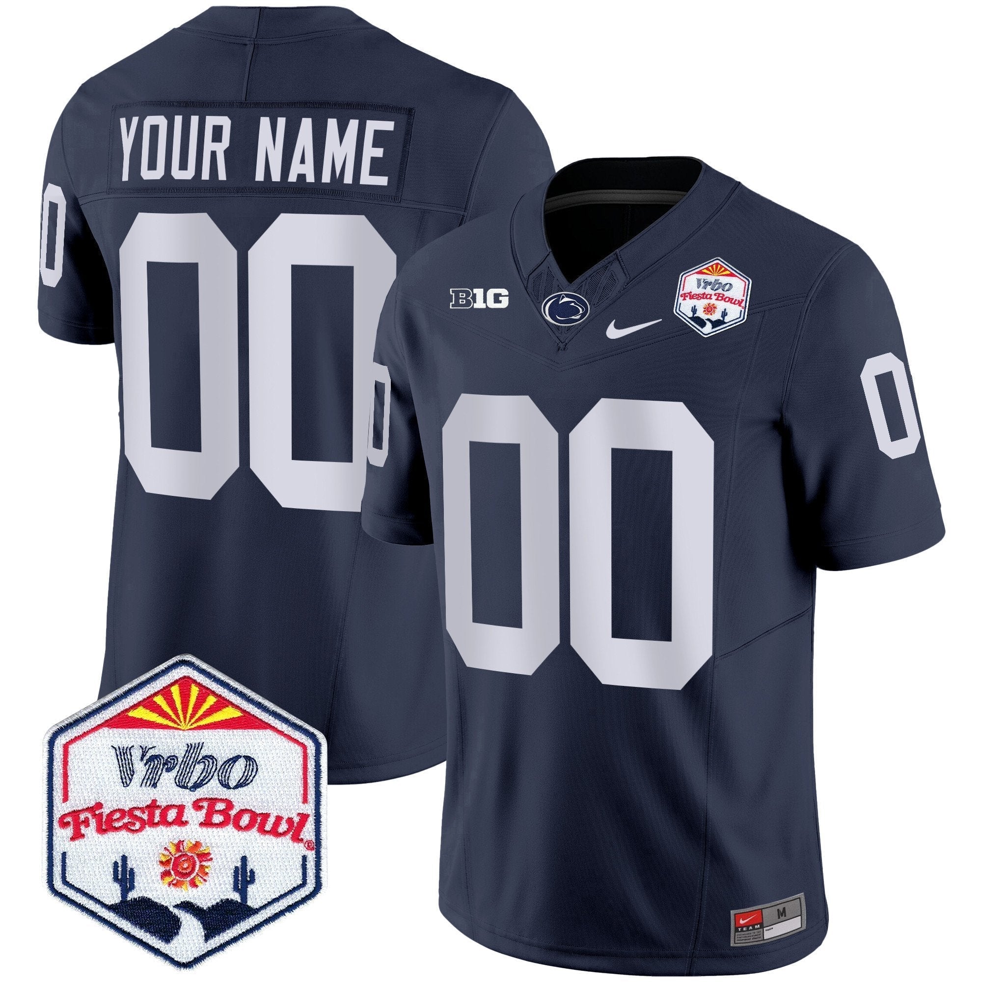 Custom Penn State Nittany Lions 2024 The Fiesta Bowl Patch Vapor Limited Jersey - All Stitched