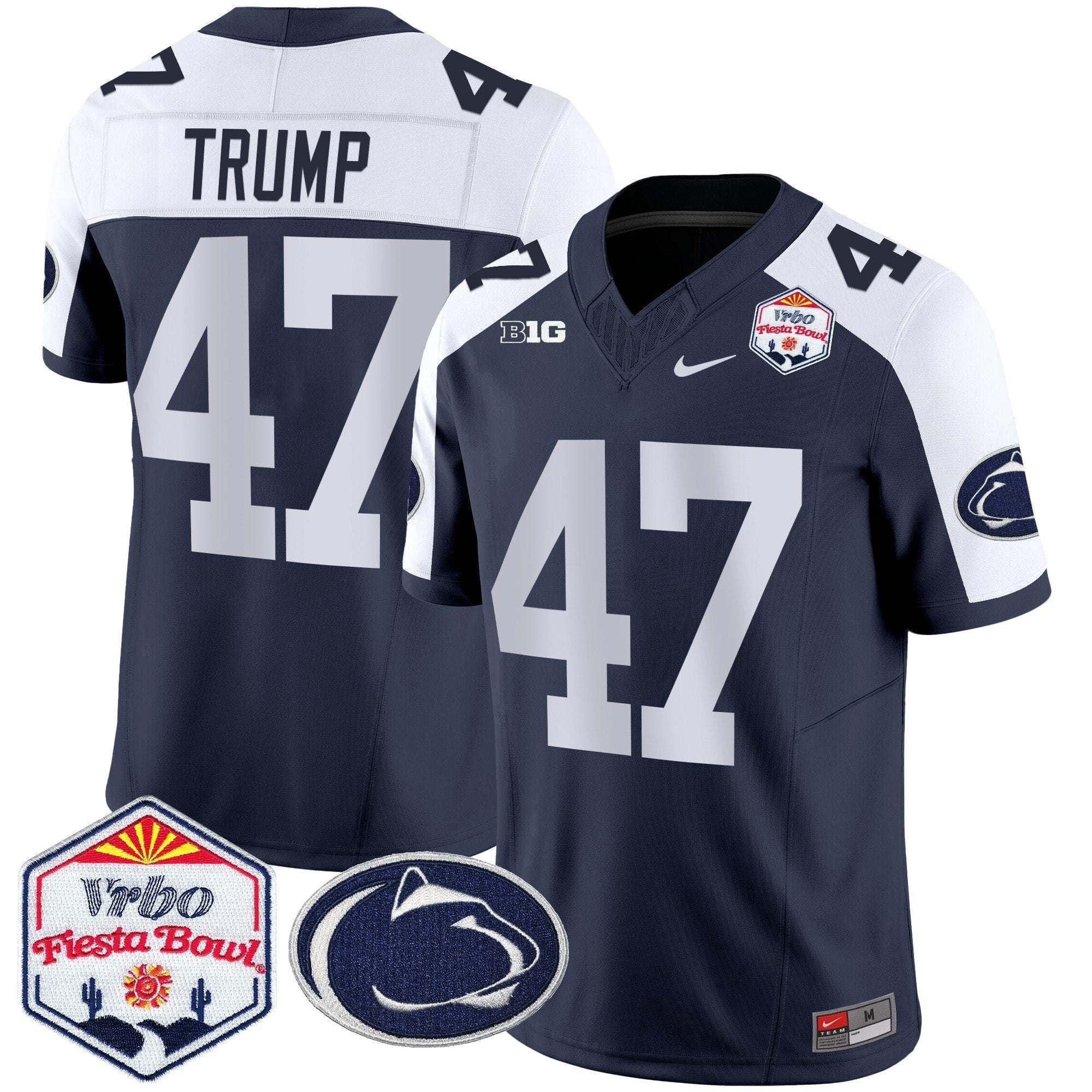 Men Penn State Nittany Lions 2024 The Fiesta Bowl Patch Vapor Limited Jersey - All Stitched