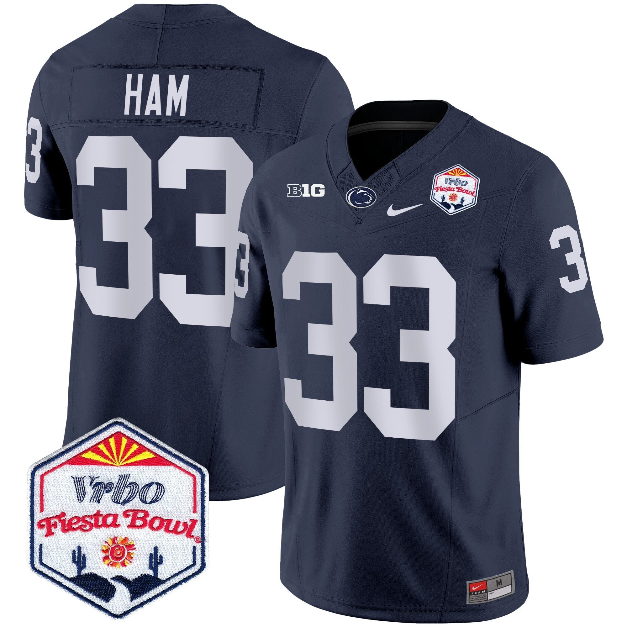 Men Penn State Nittany Lions 2024 The Fiesta Bowl Patch Vapor Limited Jersey - All Stitched