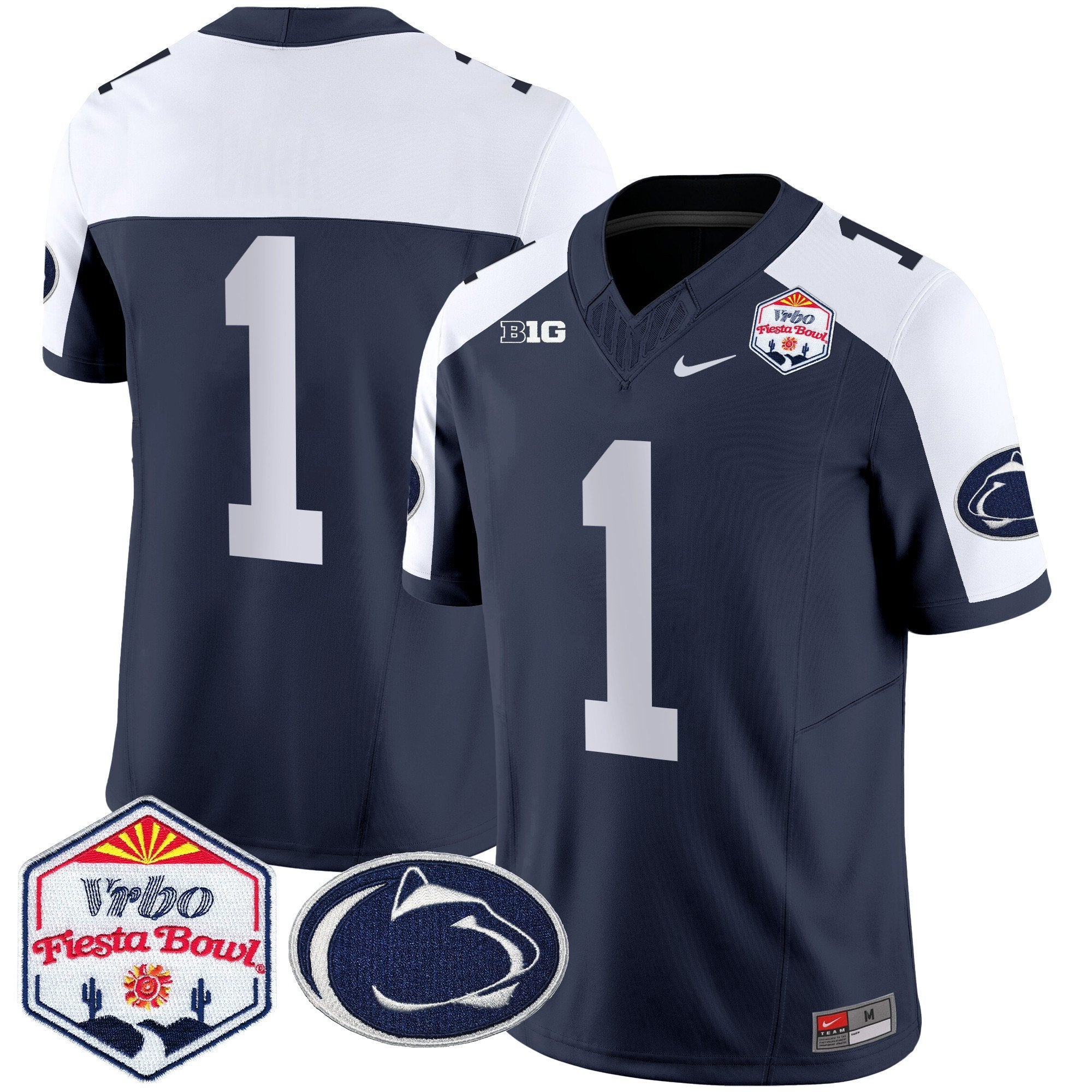 Men Penn State Nittany Lions 2024 The Fiesta Bowl Patch Vapor Limited Jersey - All Stitched