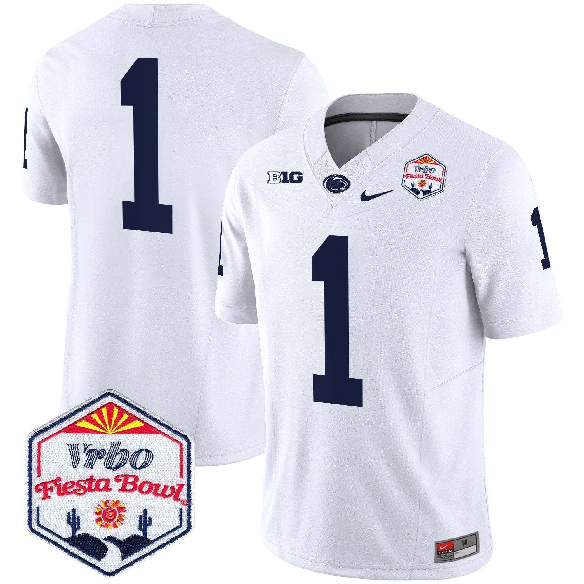 Men Penn State Nittany Lions 2024 The Fiesta Bowl Patch Vapor Limited Jersey - All Stitched