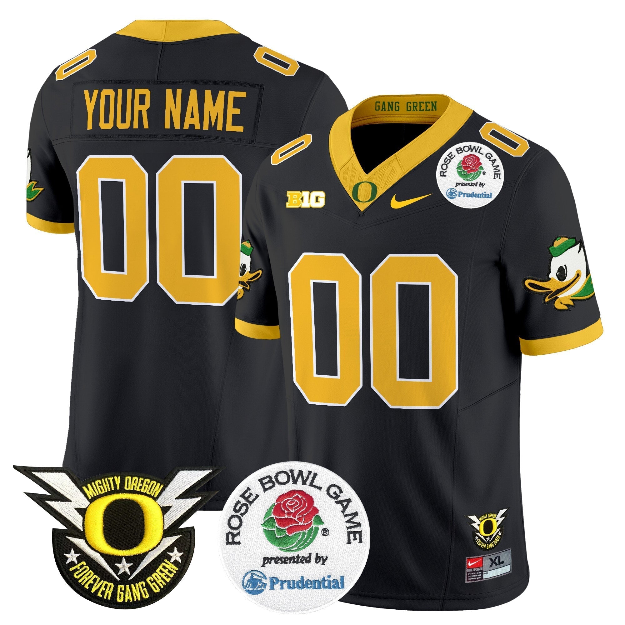 Custom Oregon Ducks 2024 Rose Bowl Vapor Limited Jersey - All Stitched