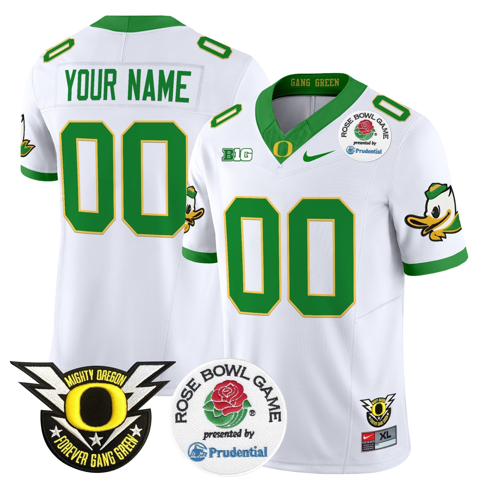 Custom Oregon Ducks 2024 Rose Bowl Vapor Limited Jersey - All Stitched