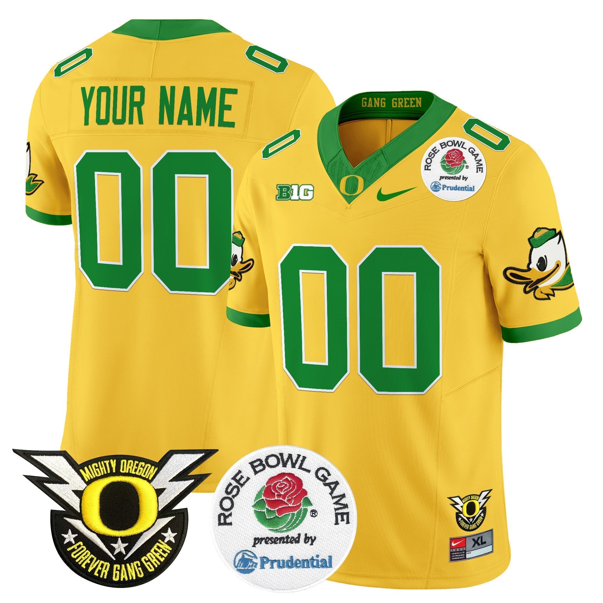 Custom Oregon Ducks 2024 Rose Bowl Vapor Limited Jersey - All Stitched