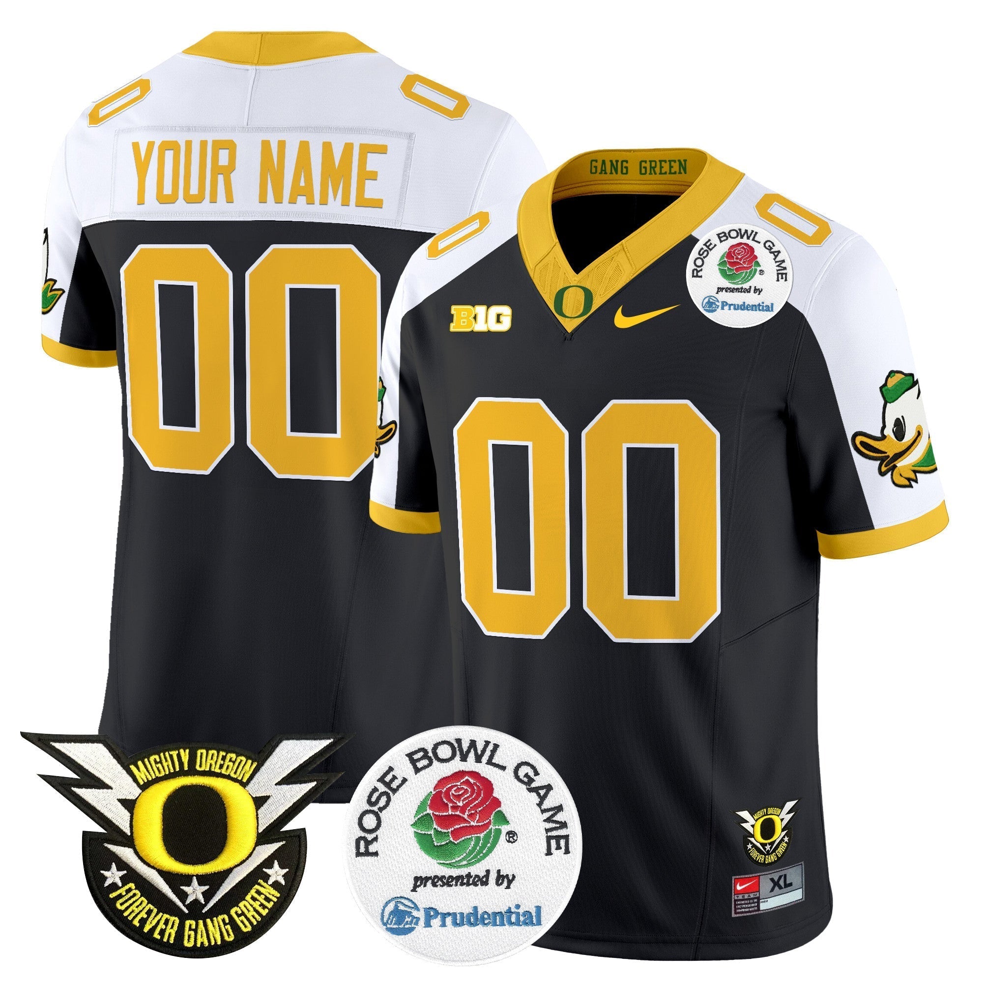 Custom Oregon Ducks 2024 Rose Bowl Vapor Limited Jersey - All Stitched