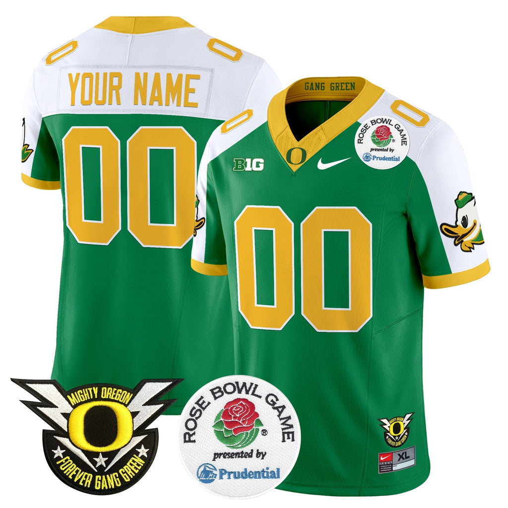 Custom Oregon Ducks 2024 Rose Bowl Vapor Limited Jersey - All Stitched