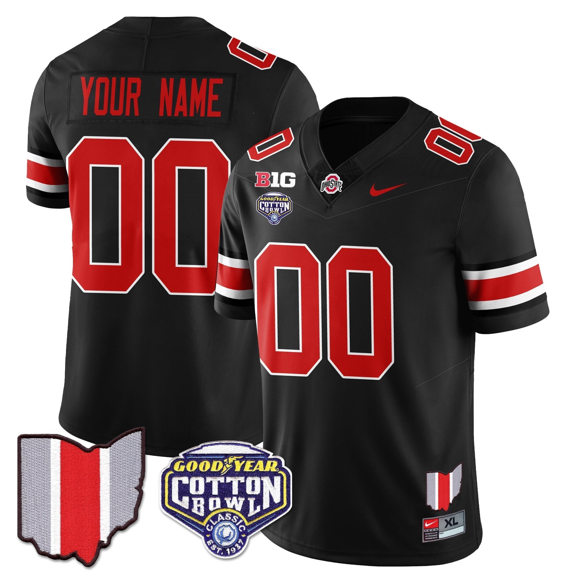 Custom Ohio State Buckeyes 2024 Cotton Bowl Classic Jersey - All Stitched