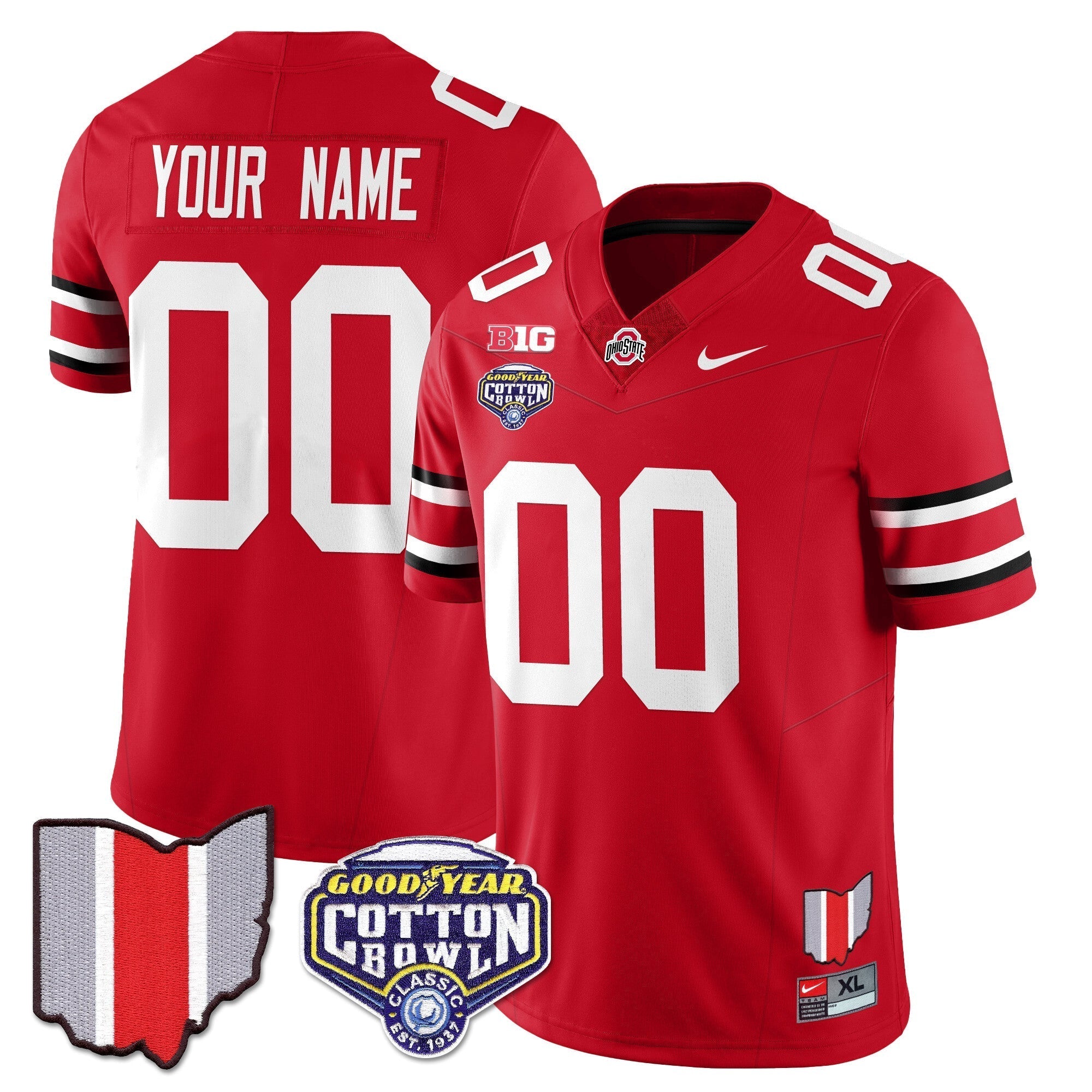 Custom Ohio State Buckeyes 2024 Cotton Bowl Classic Jersey - All Stitched