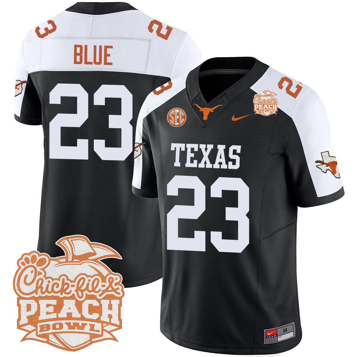 Men Texas Longhorns 2024 Peach Bowl Jersey - All Stitched
