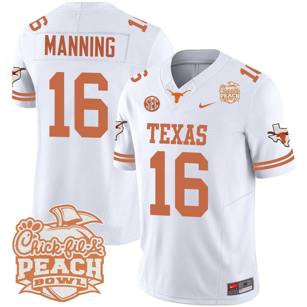 Men Texas Longhorns 2024 Peach Bowl Jersey - All Stitched