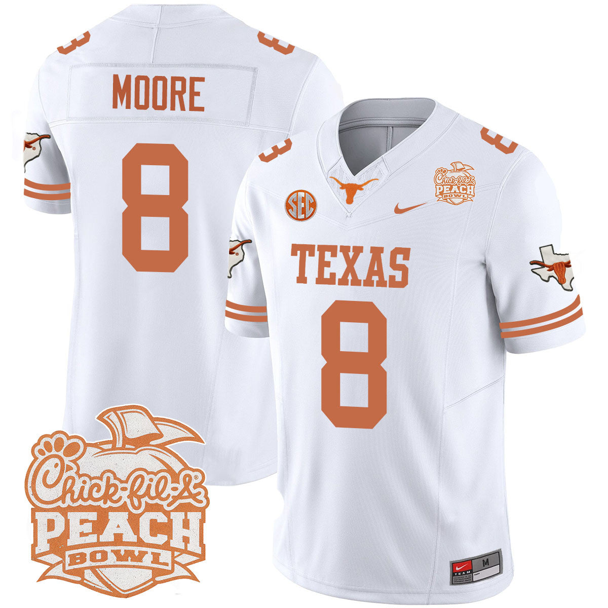 Men Texas Longhorns 2024 Peach Bowl Jersey - All Stitched
