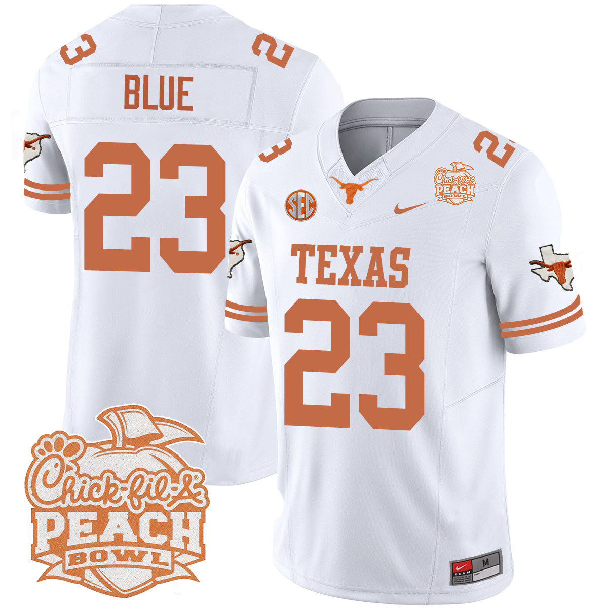 Men Texas Longhorns 2024 Peach Bowl Jersey - All Stitched