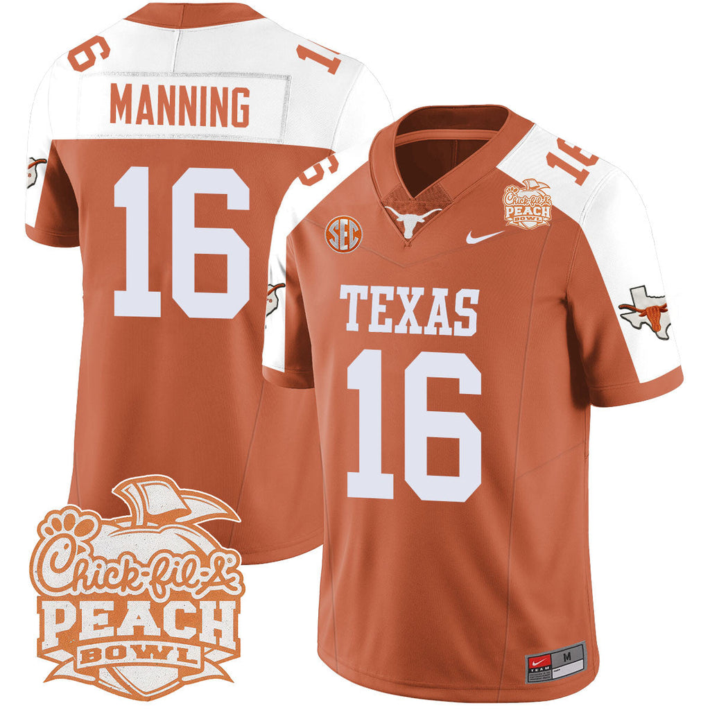 Men Texas Longhorns 2024 Peach Bowl Jersey - All Stitched