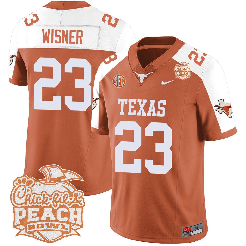 Men Texas Longhorns 2024 Peach Bowl Jersey - All Stitched