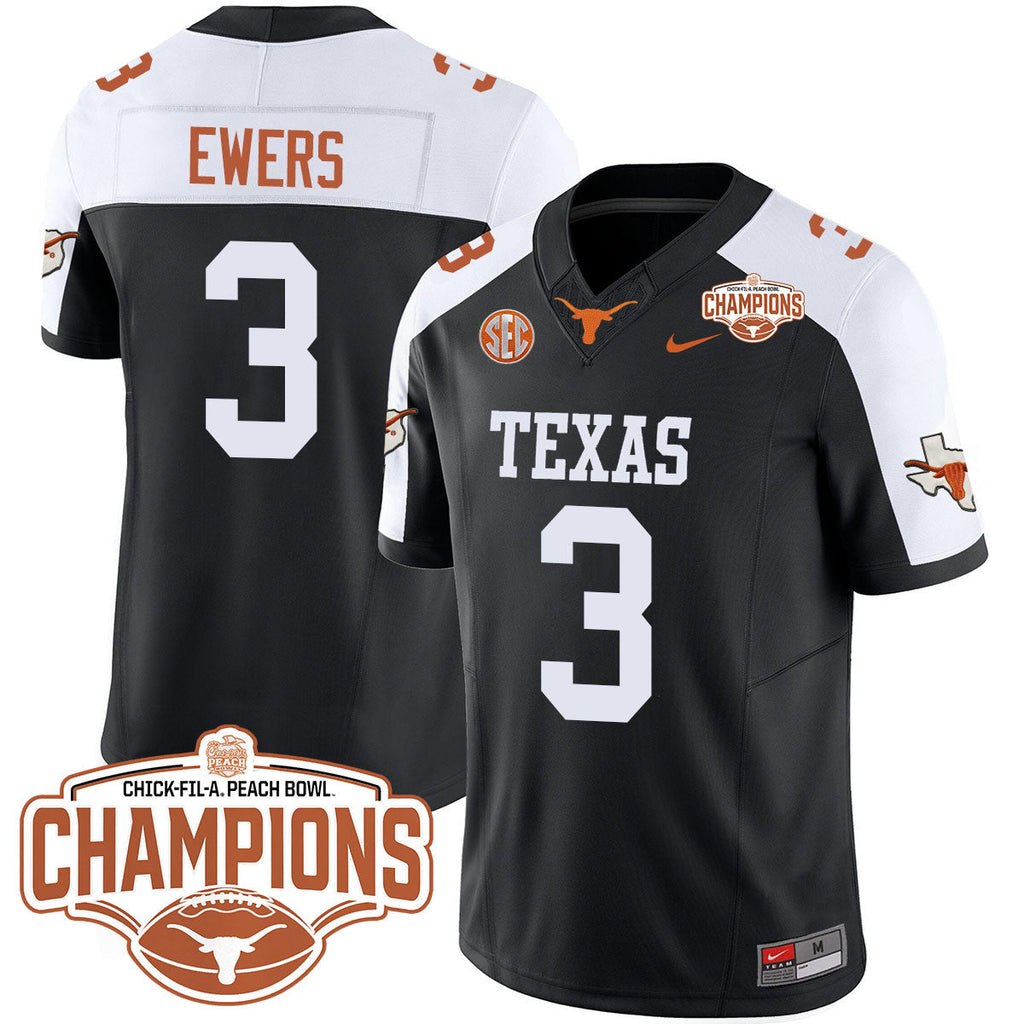 Men Texas Longhorns 2024 Peach Bowl Champions Jersey - All Stitched