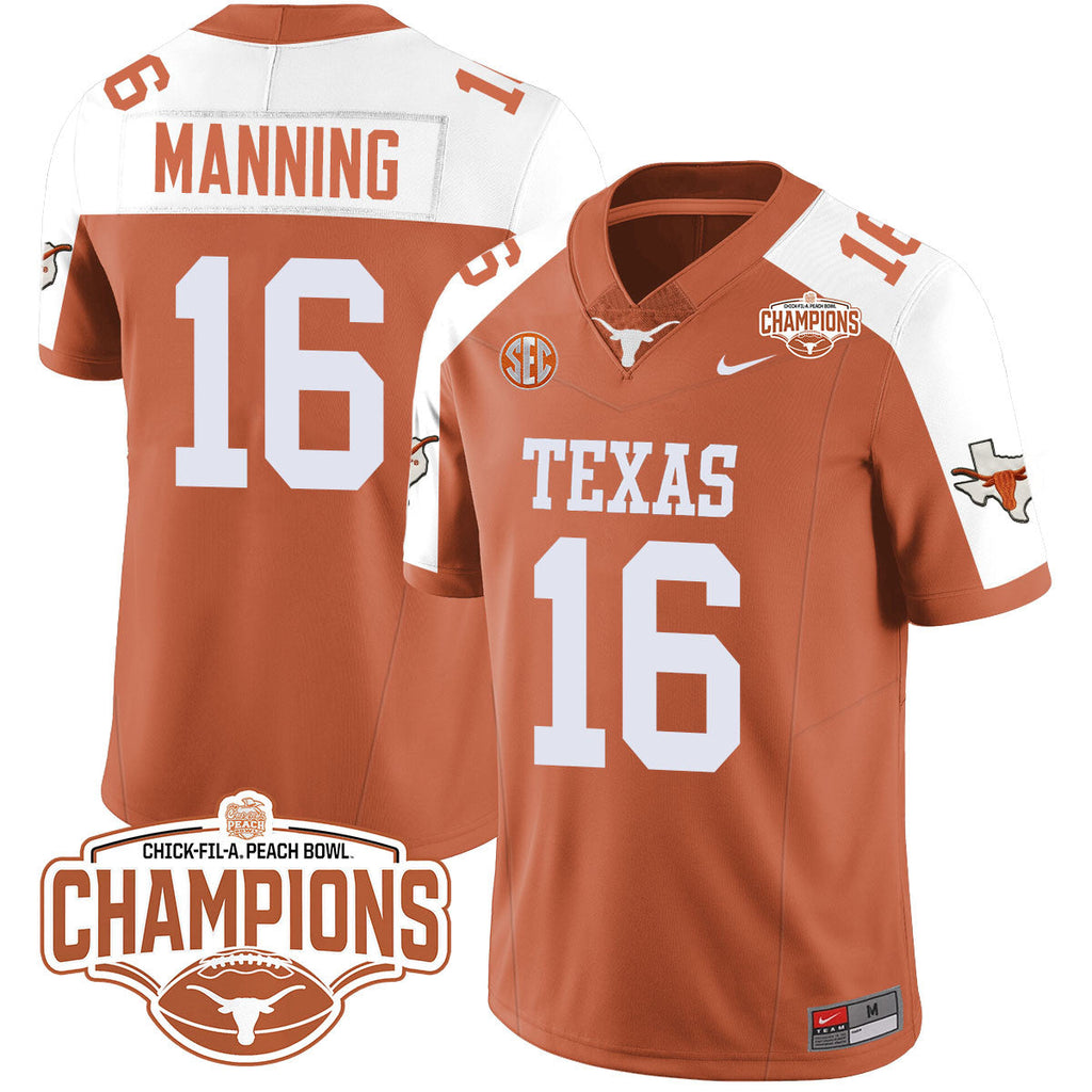 Men Texas Longhorns 2024 Peach Bowl Champions Jersey - All Stitched