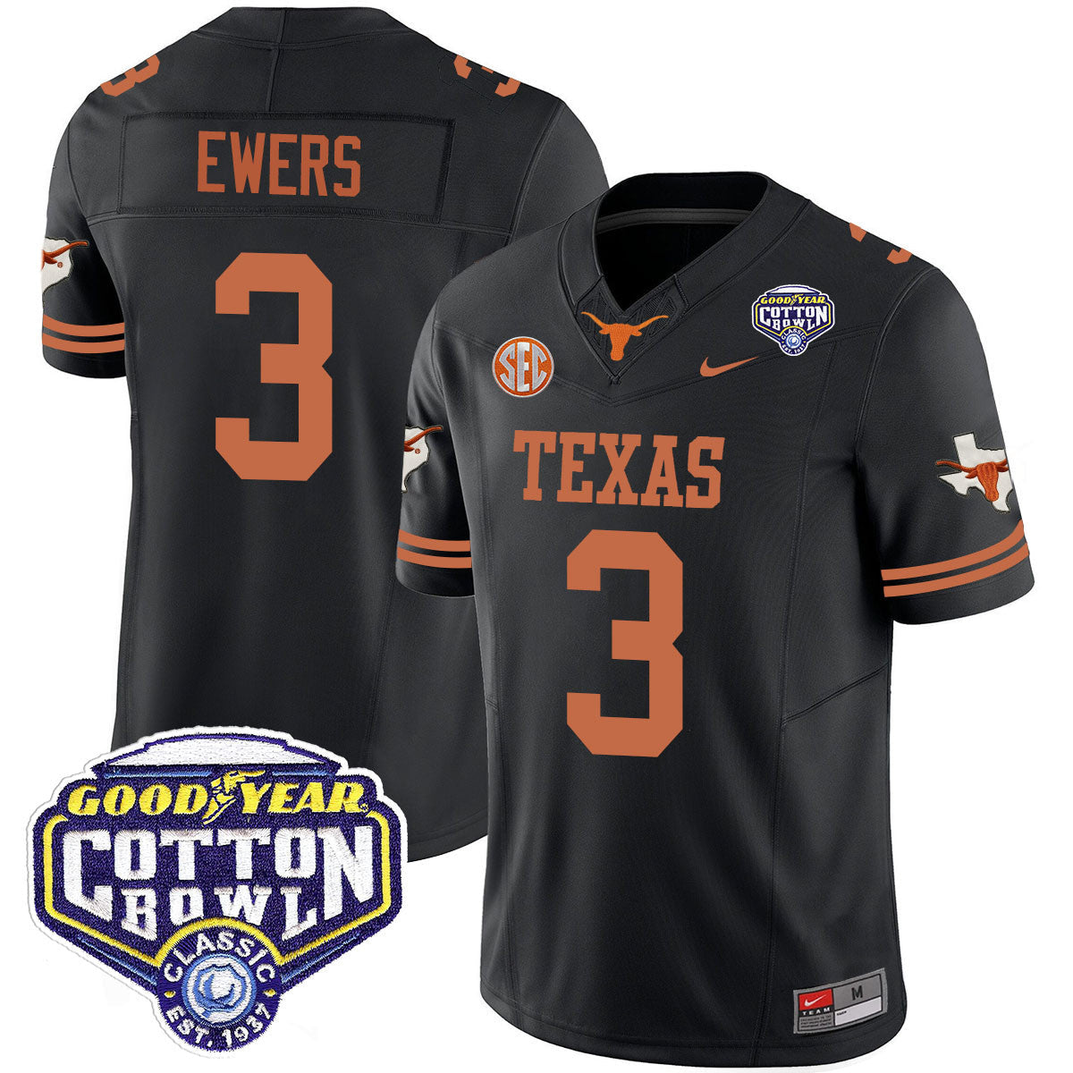 Men Texas Longhorns 2024 Cotton Bowl Classic Jersey - All Stitched