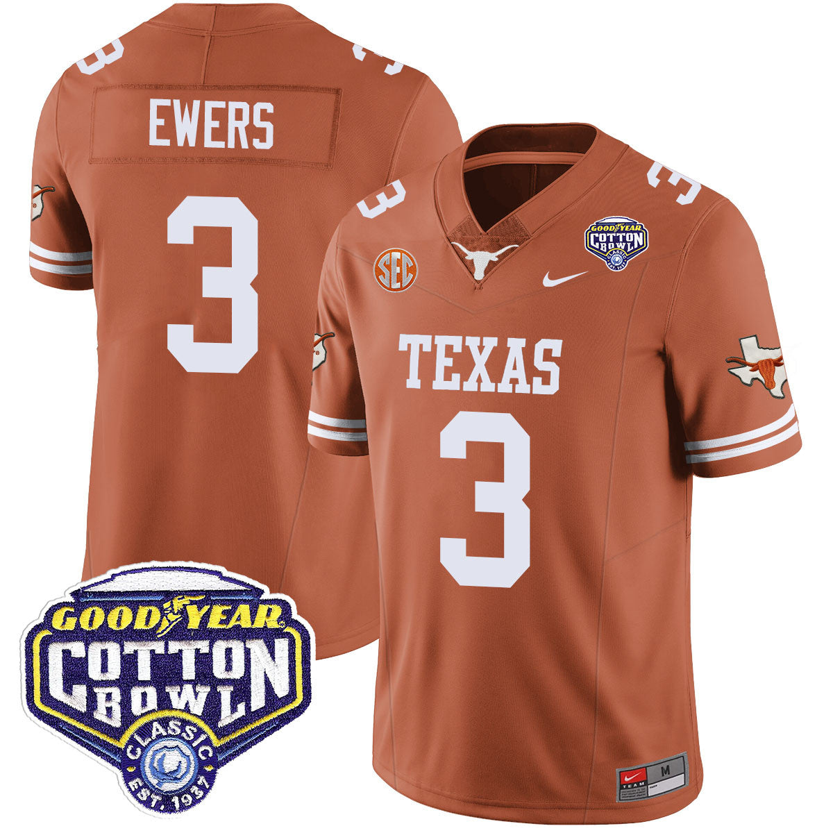 Men Texas Longhorns 2024 Cotton Bowl Classic Jersey - All Stitched