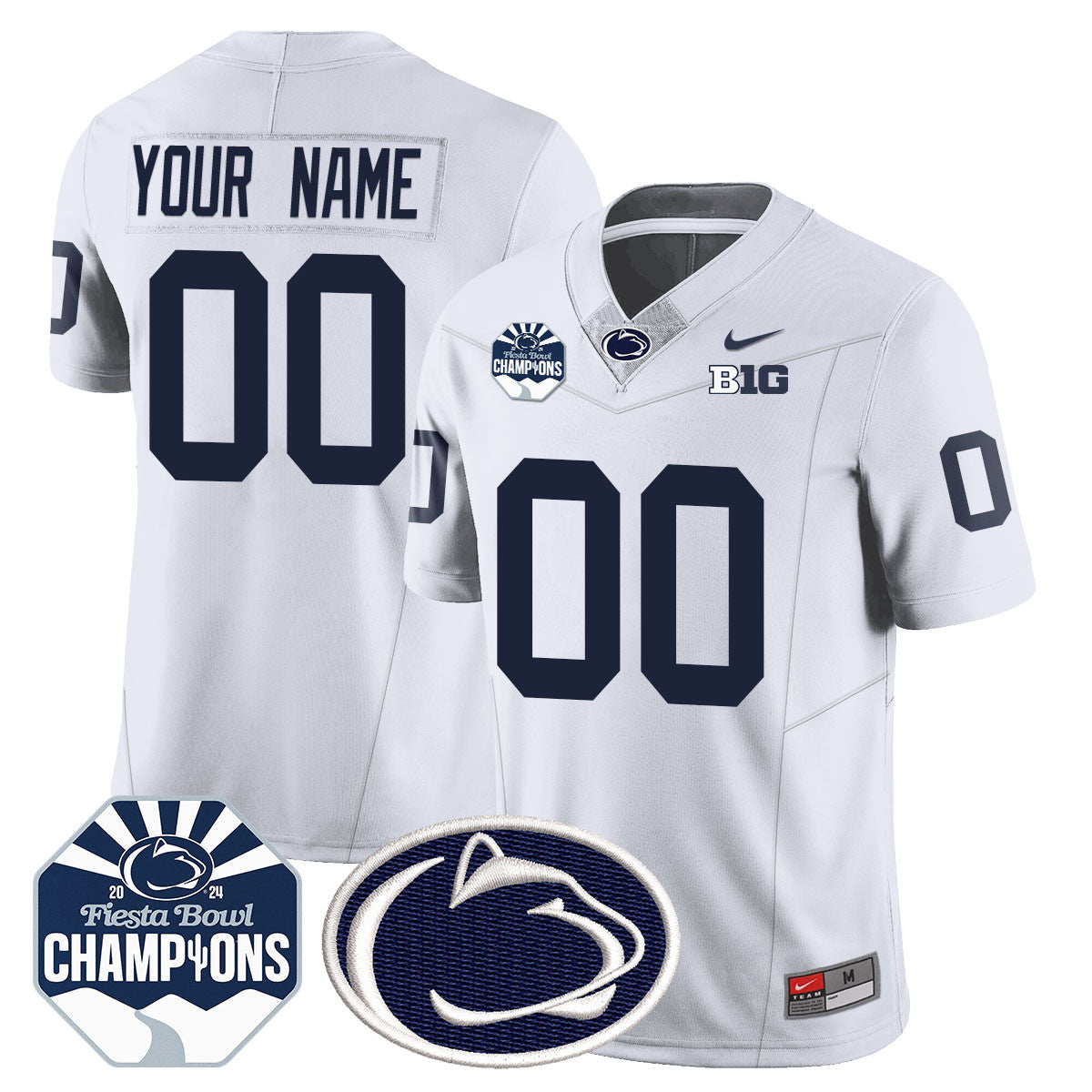 Custom Penn State Nittany Lions 2024 Fiesta Bowl Champions Jersey - All Stitched