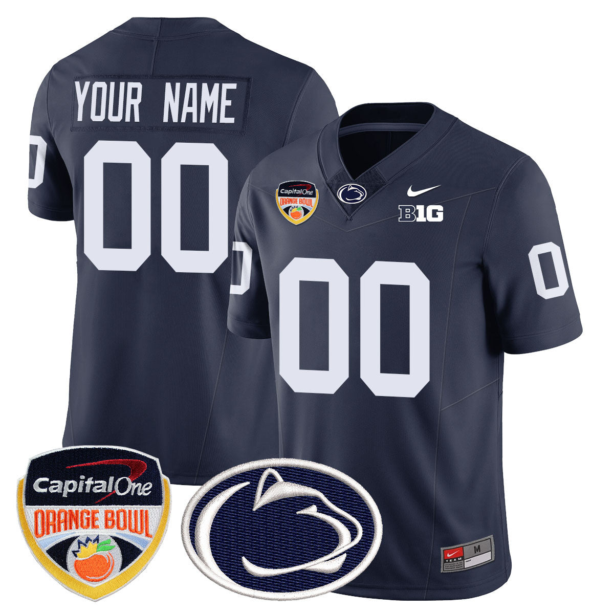 Custom Penn State Nittany Lions 2024 Orange Bowl Jersey - All Stitched