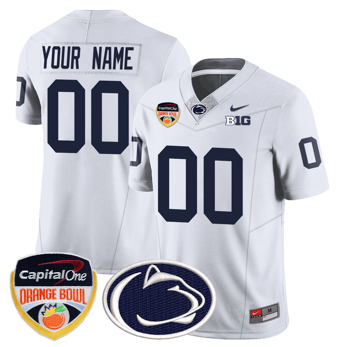 Custom Penn State Nittany Lions 2024 Orange Bowl Jersey - All Stitched
