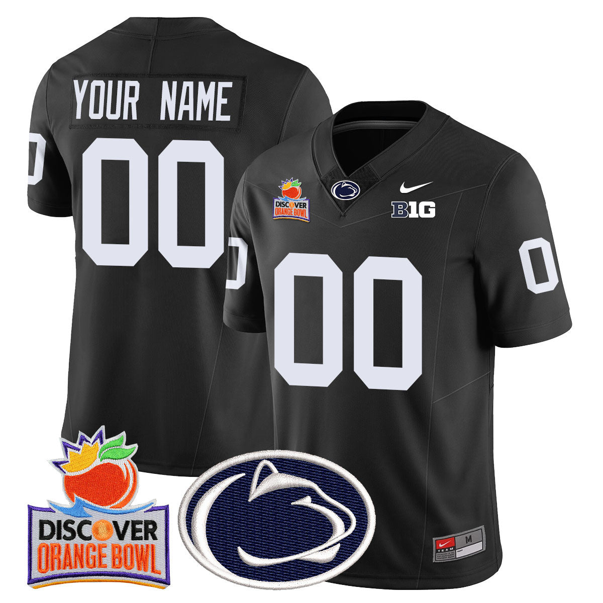 Custom Penn State Nittany Lions 2024 Orange Bowl Jersey N1 - All Stitched