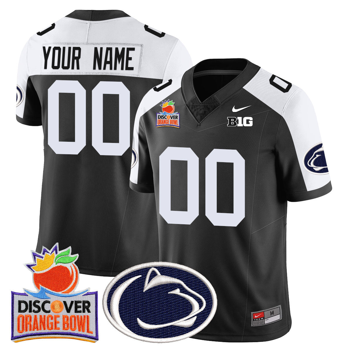 Custom Penn State Nittany Lions 2024 Orange Bowl Jersey N1 - All Stitched
