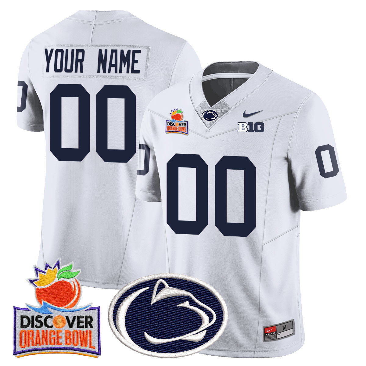 Custom Penn State Nittany Lions 2024 Orange Bowl Jersey N1 - All Stitched