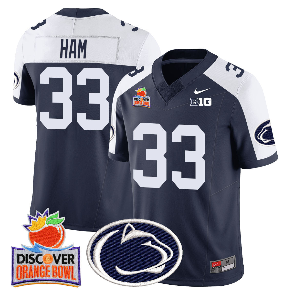 Men Penn State Nittany Lions 2024 Orange Bowl Jersey N1 - All Stitched