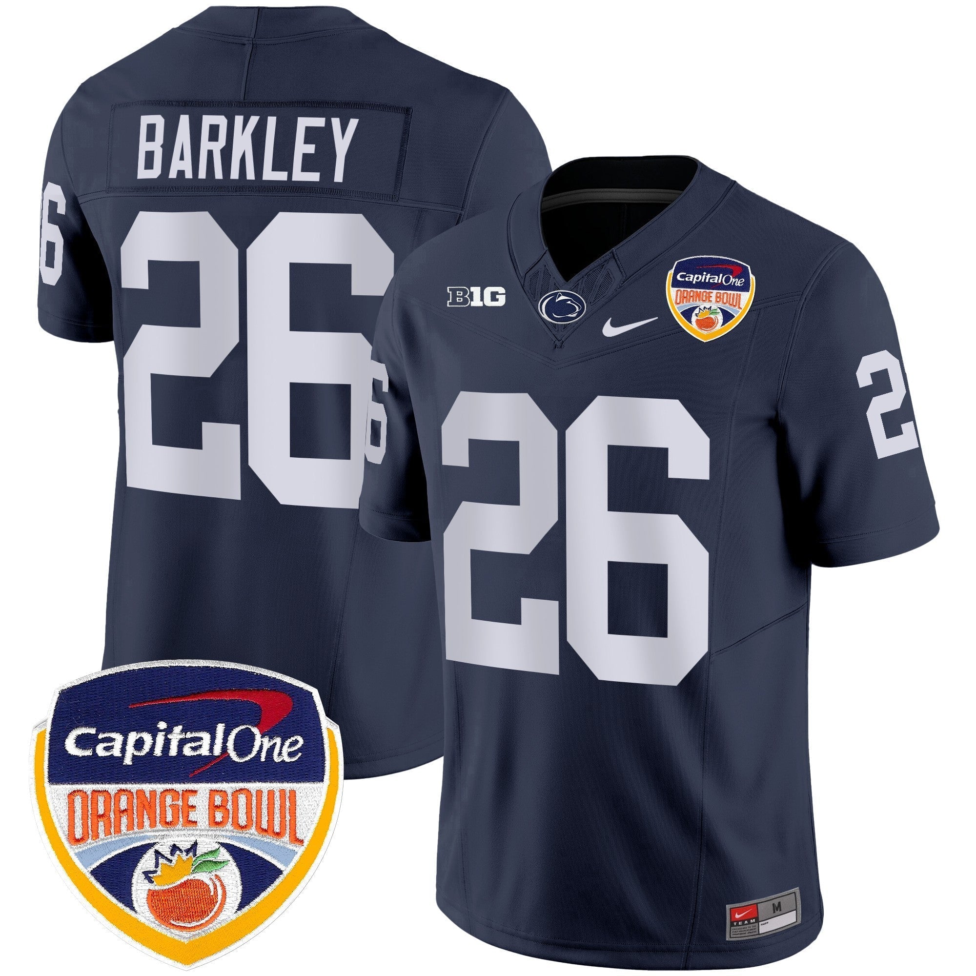Men Penn State Nittany Lions Orange Bowl Patch Vapor Limited Jersey - All Stitched