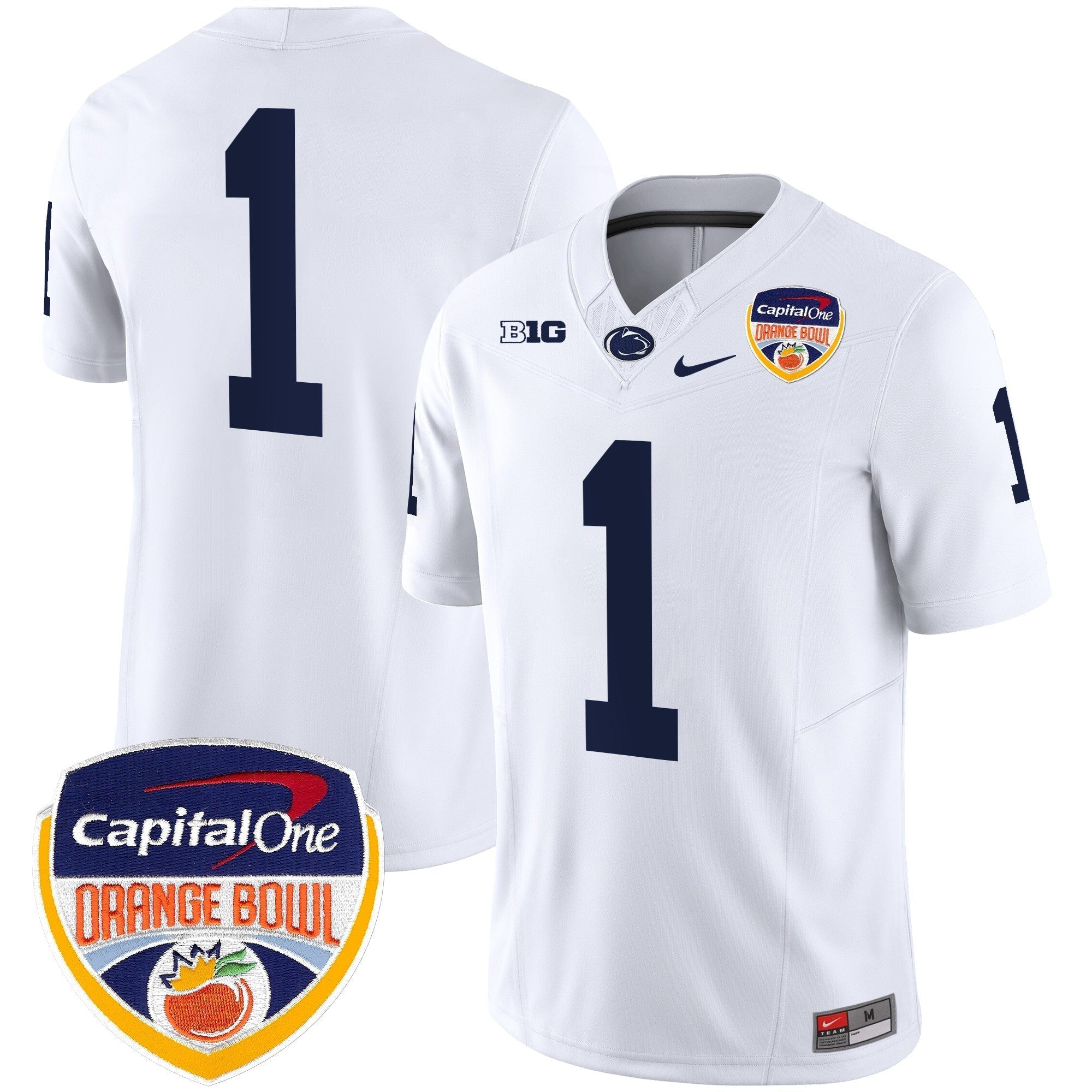 Men Penn State Nittany Lions Orange Bowl Patch Vapor Limited Jersey - All Stitched