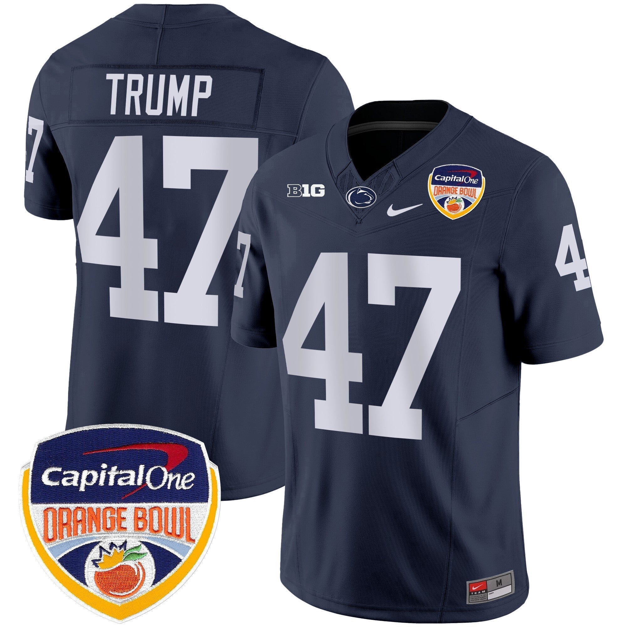 Men Penn State Nittany Lions Orange Bowl Patch Vapor Limited Jersey - All Stitched