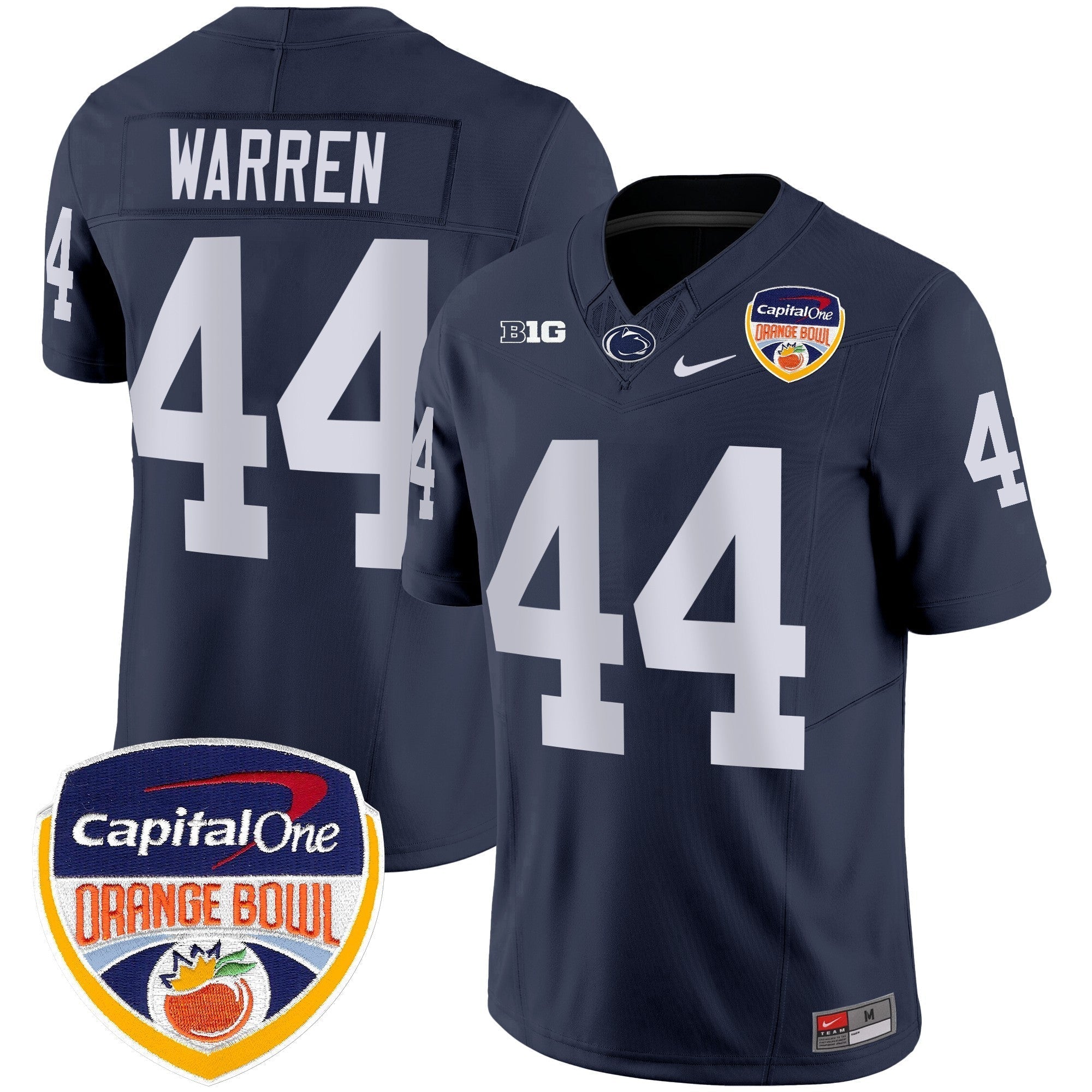Men Penn State Nittany Lions Orange Bowl Patch Vapor Limited Jersey - All Stitched