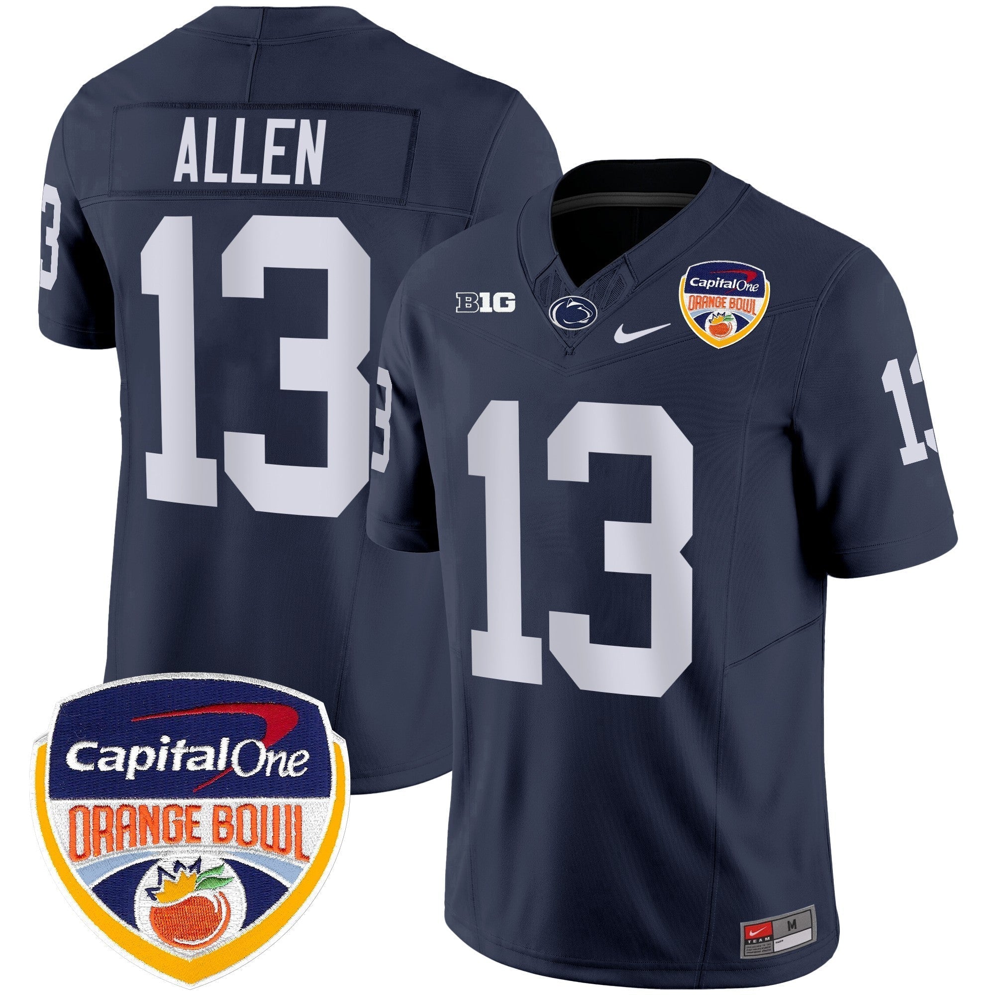 Men Penn State Nittany Lions Orange Bowl Patch Vapor Limited Jersey - All Stitched