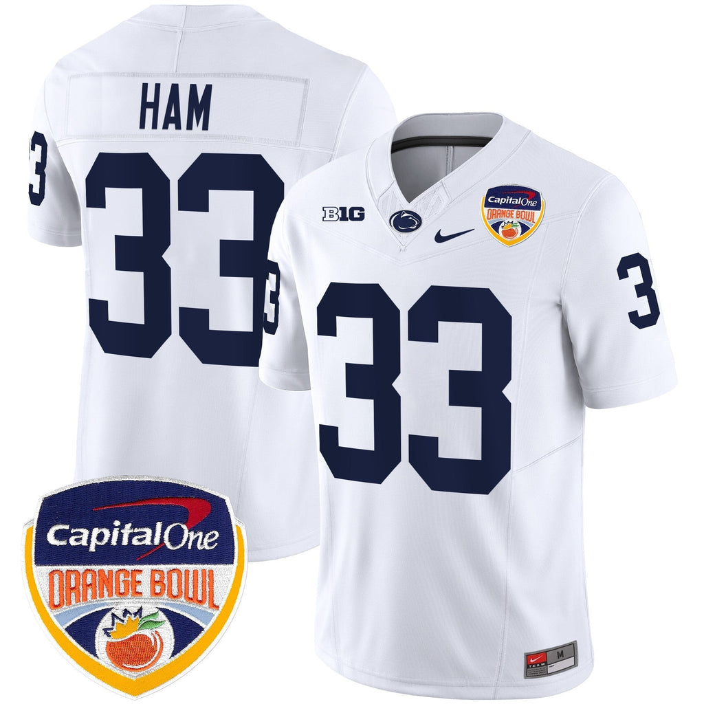 Men Penn State Nittany Lions Orange Bowl Patch Vapor Limited Jersey - All Stitched